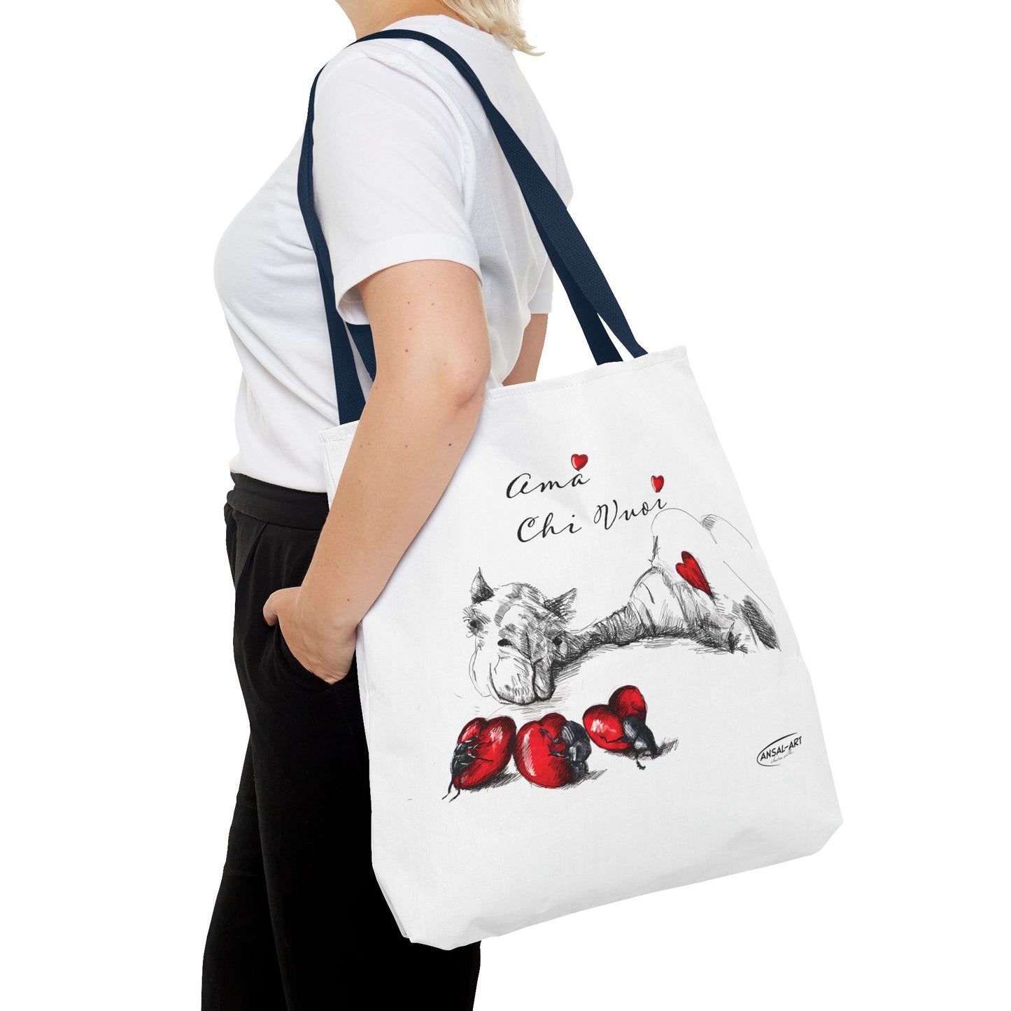 Cammello e scarabeo-Borsa tote giraffa stravagante - Design "Ama Chi Vuoi" per gli amanti degli animali