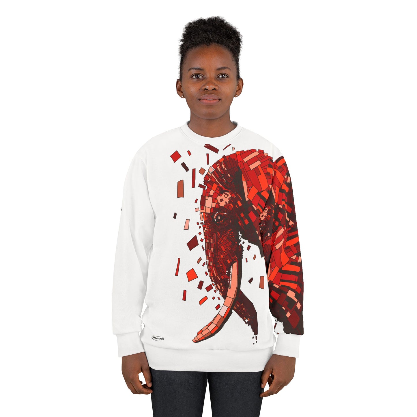 Elephant white - Unisex Sweatshirt (AOP)