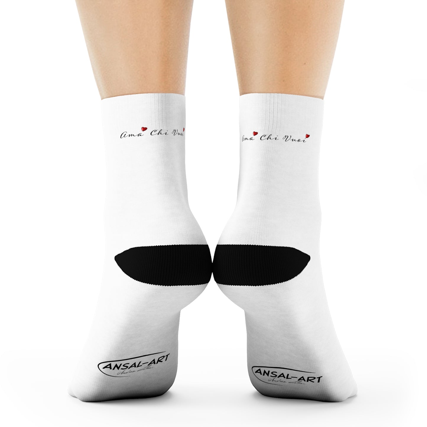 Whale & Hearts Crew Socks — Artistic Watercolor Whale Love Socks