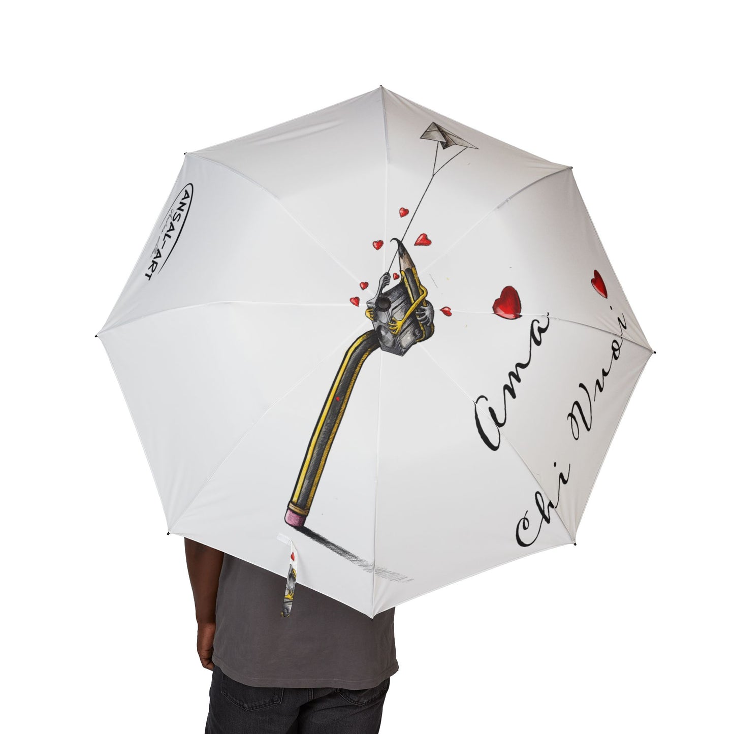 matita 3 pieghevole in alpaca romantico — "Amo Chi Vuoi" Heart Design