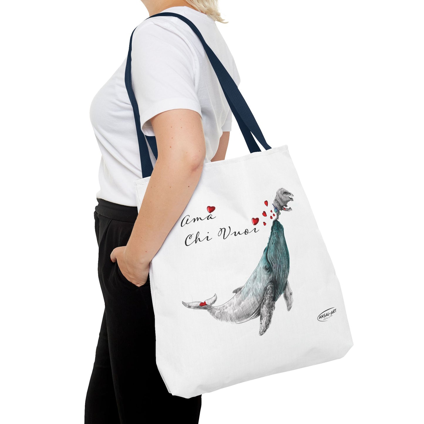 Balena ed Elefante-Borsa tote giraffa stravagante - Design "Ama Chi Vuoi" per gli amanti degli animali