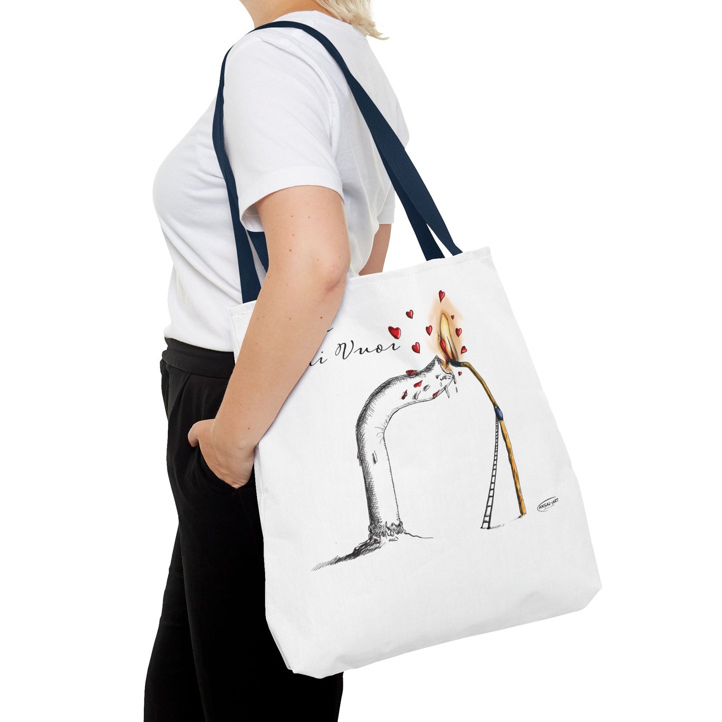 Candela e fiammifero-Borsa tote giraffa stravagante - Design "Ama Chi Vuoi" per gli amanti degli animali