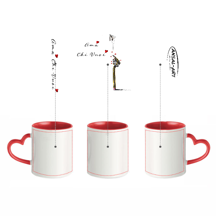 Tazza in ceramica con manico a cuore