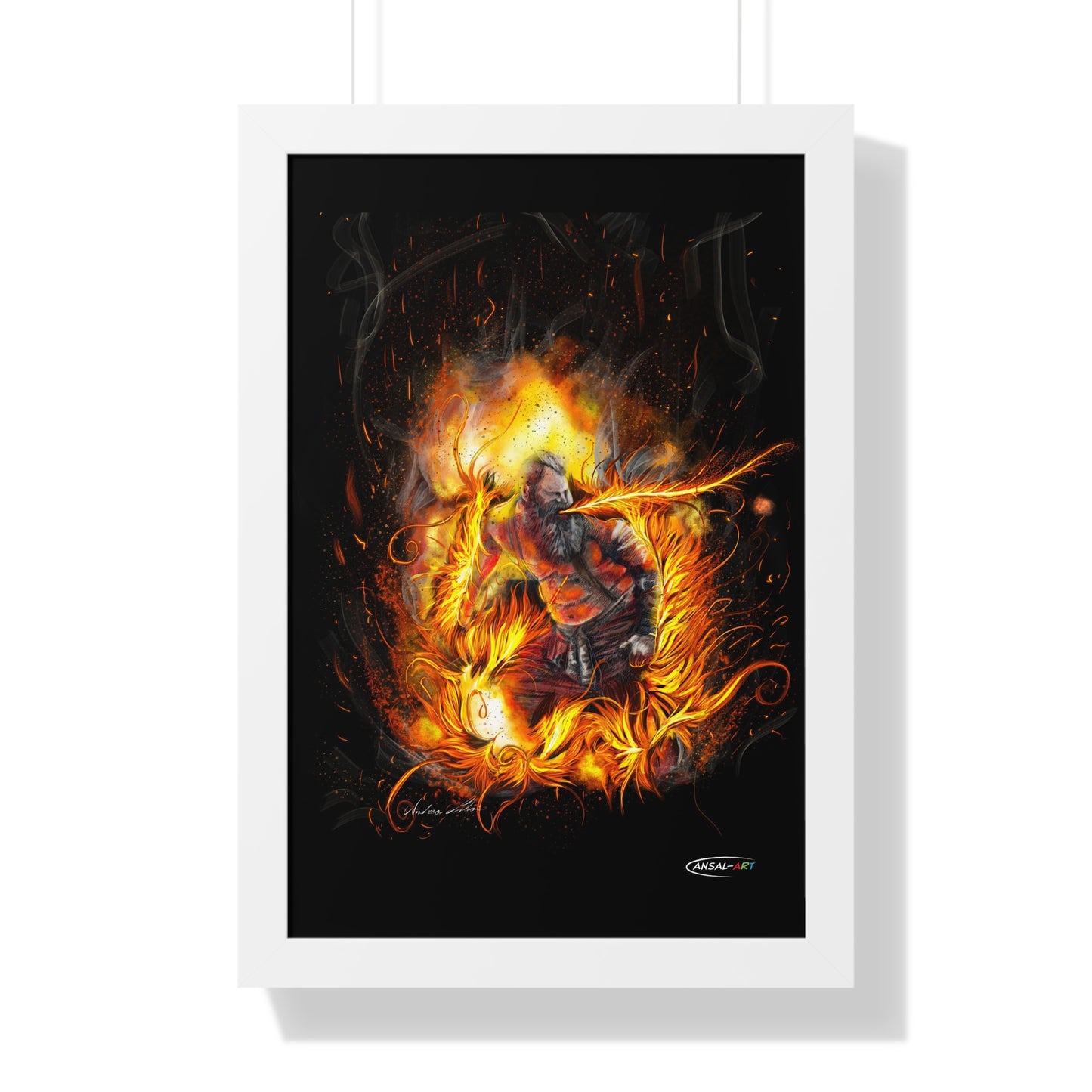 Framed Vertical Poster- mangiafuoco 2