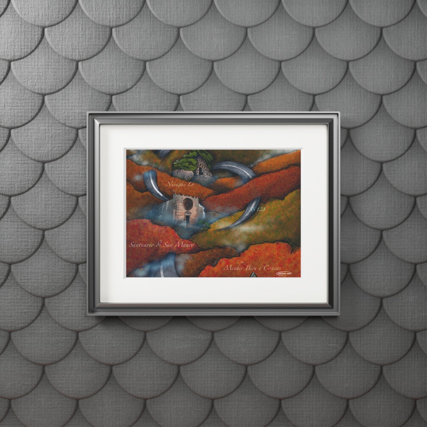 Sorgono, Fine Art Prints (Passepartout Paper Frame)