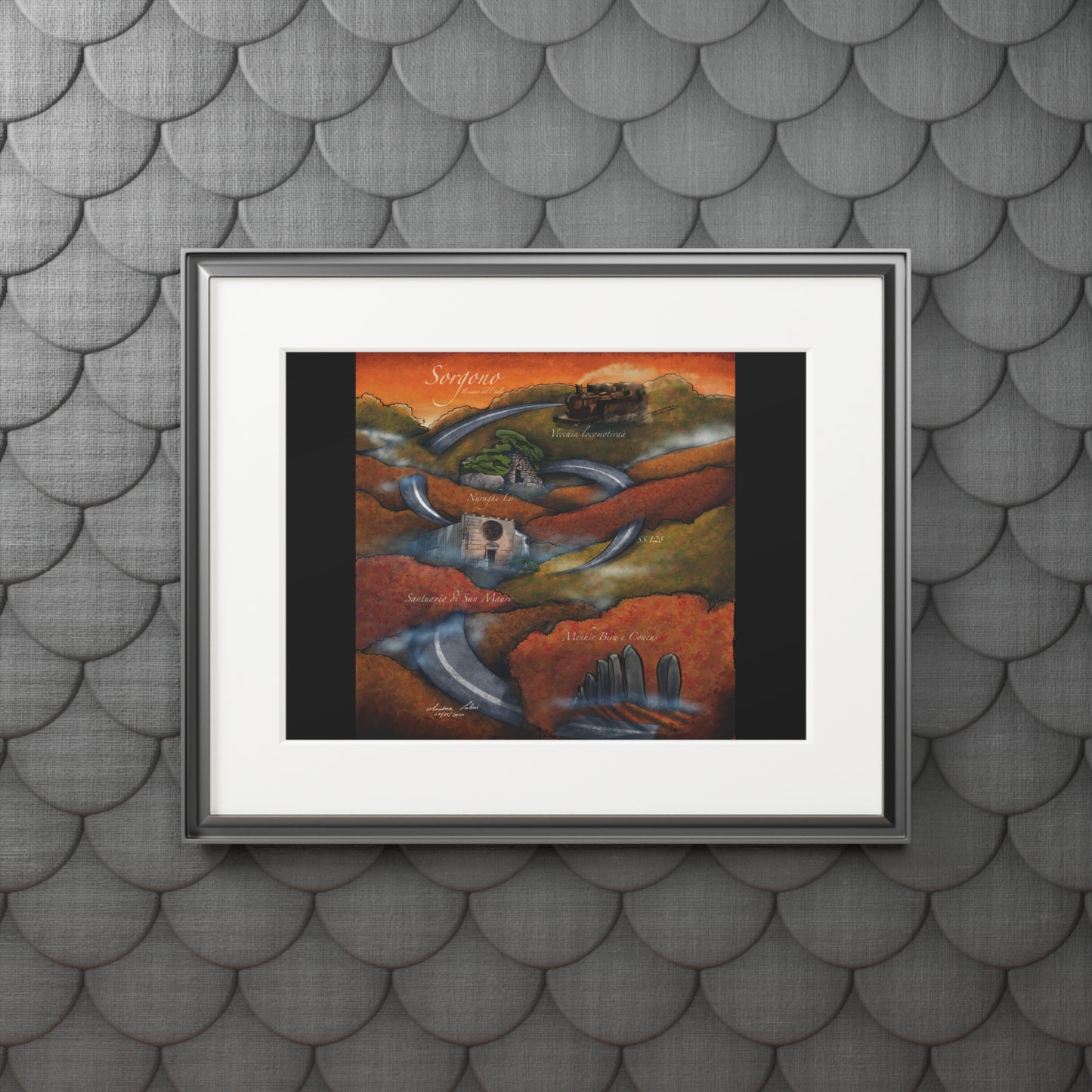 Sorgono, Fine Art Prints (Passepartout Paper Frame)