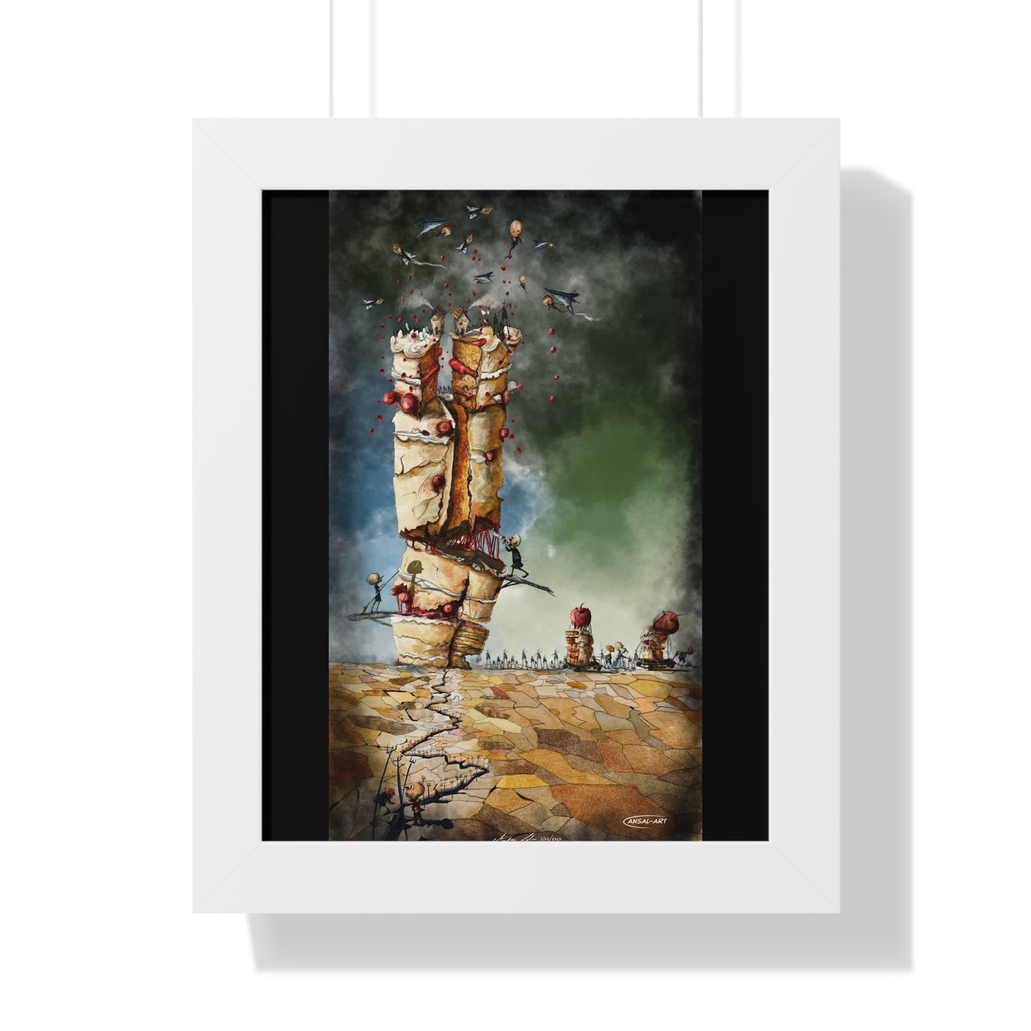 Framed Vertical Poster- guerra e mangia