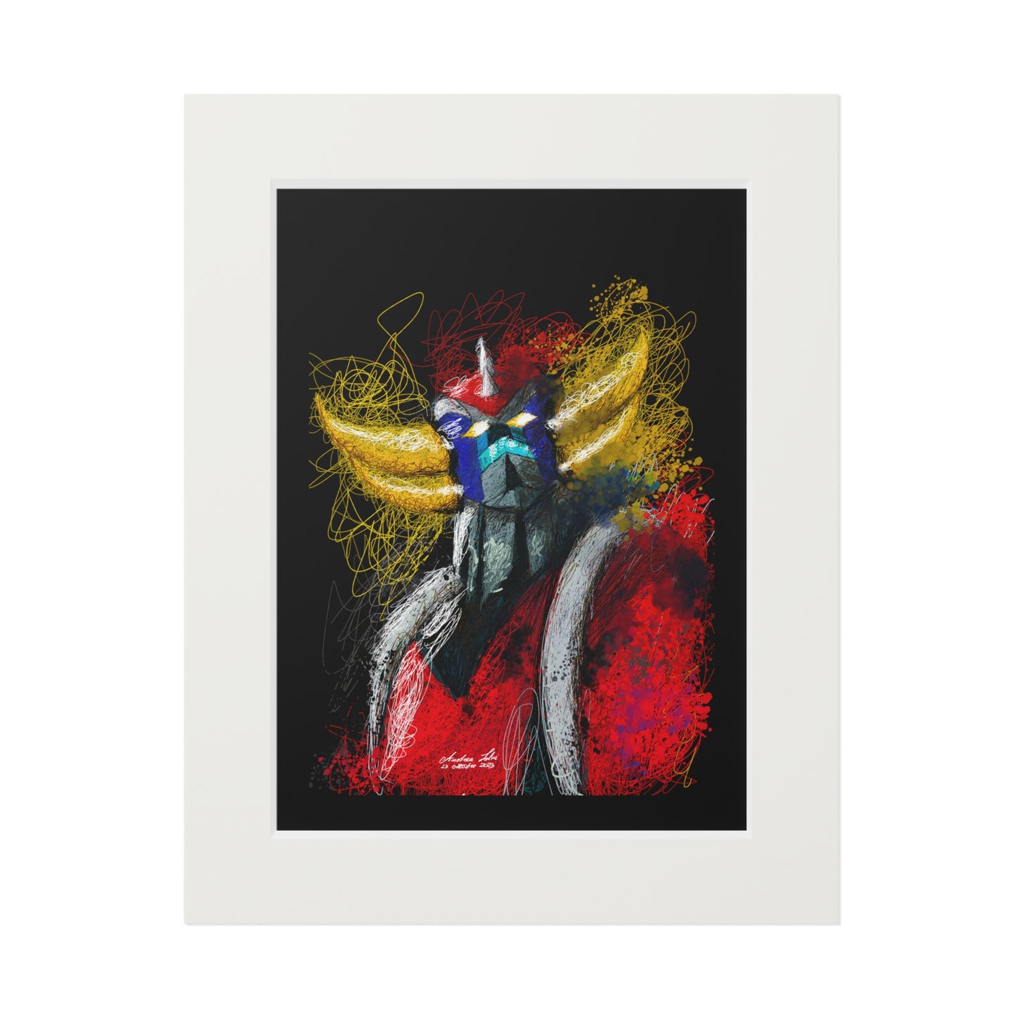 Goldrake, Fine Art Prints (Passepartout Paper Frame)