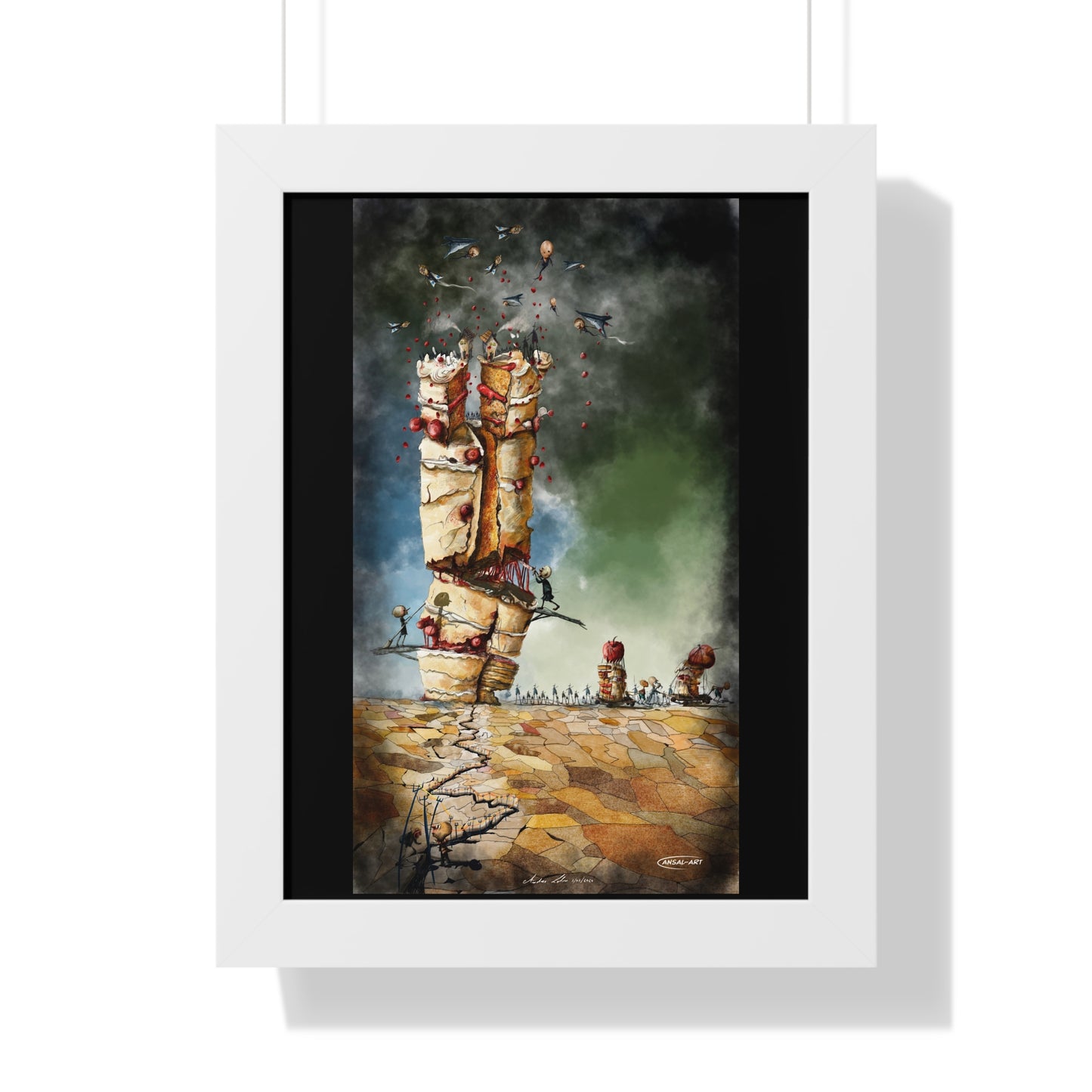 Framed Vertical Poster- guerra e mangia