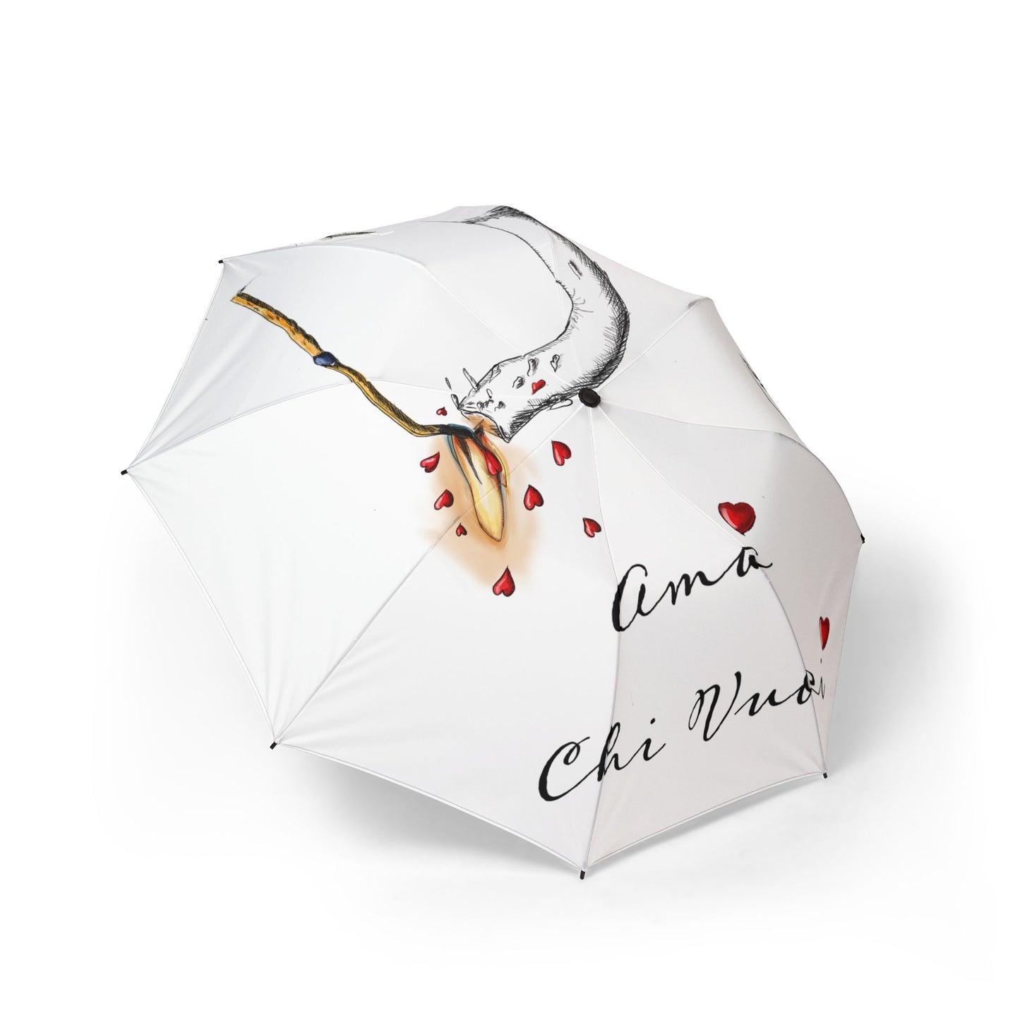 candela ombrello pieghevole in alpaca romantico — "Amo Chi Vuoi" Heart Design