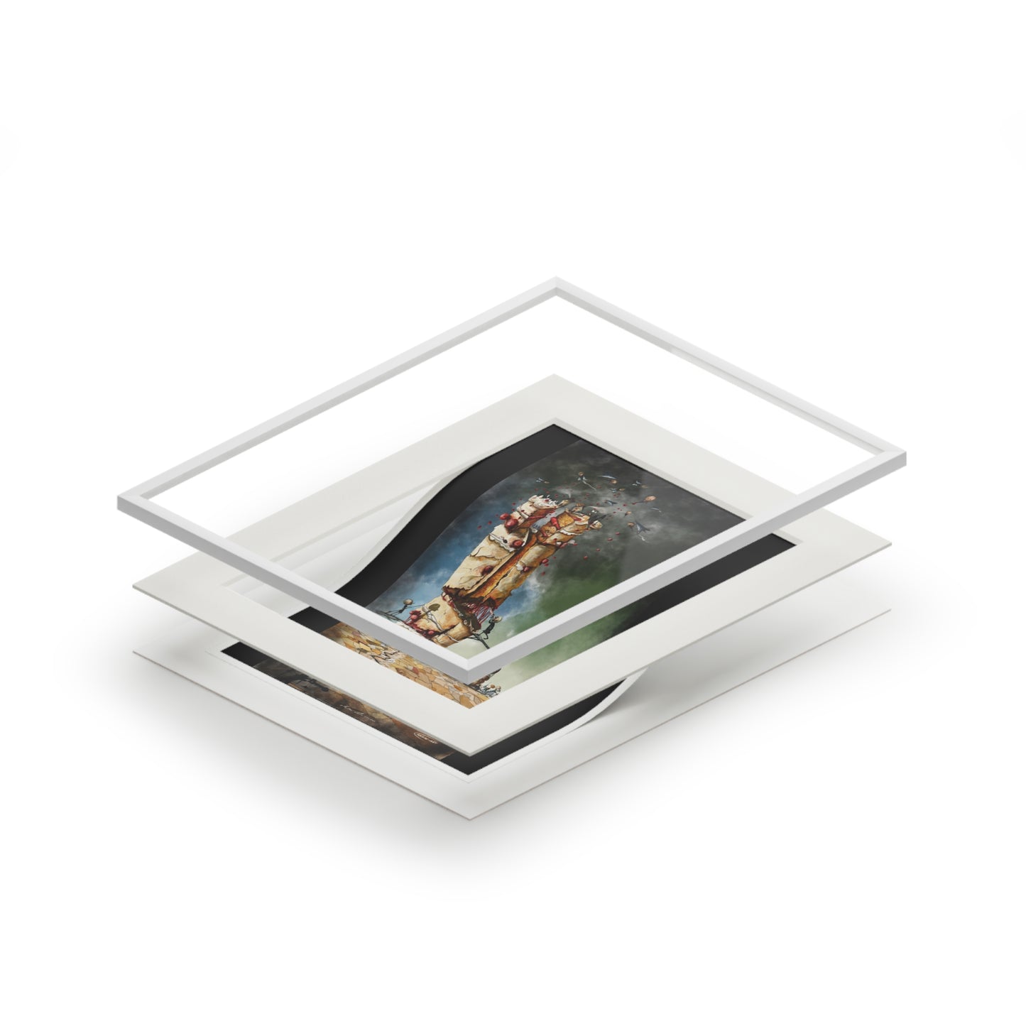 Guerra e mangia Fine Art Prints (Passepartout Paper Frame)-