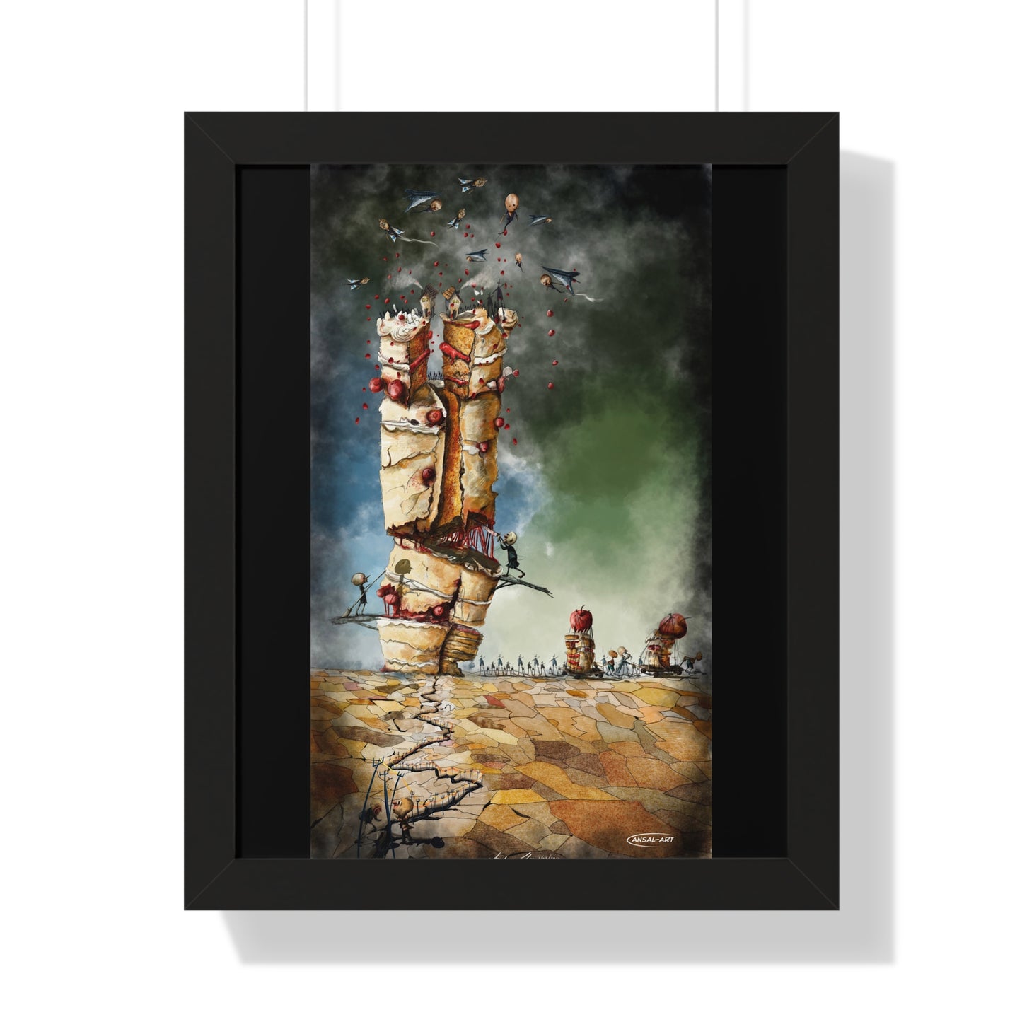 Framed Vertical Poster- guerra e mangia