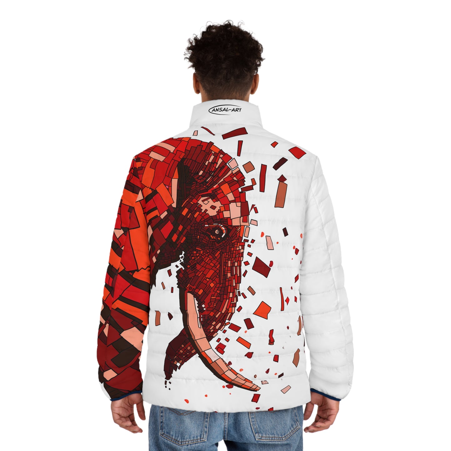 Eefante-Colorful Men's Puffer Jacket, AOP Jacket for Adventurers, Artistic Winter Coat, Unique Gift for Art Lovers, Trendy Outerwear for Every [...]