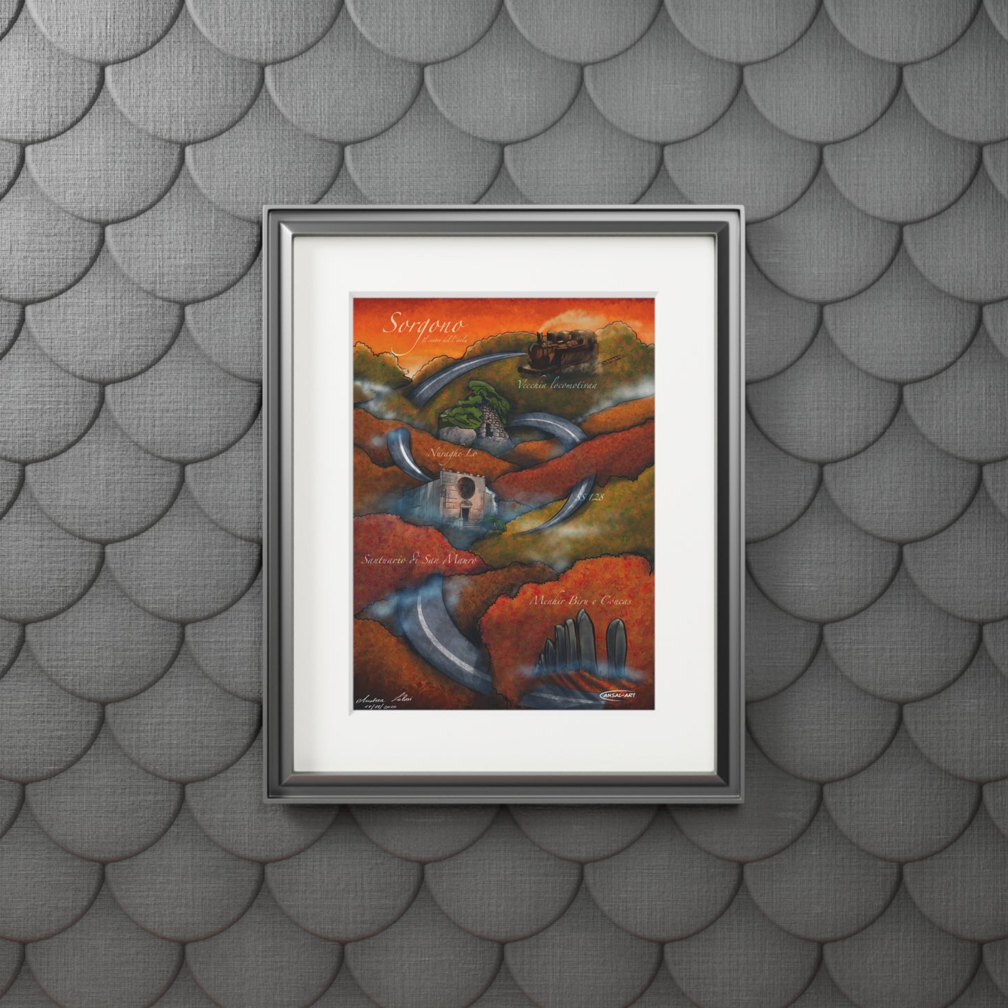 Sorgono, Fine Art Prints (Passepartout Paper Frame)