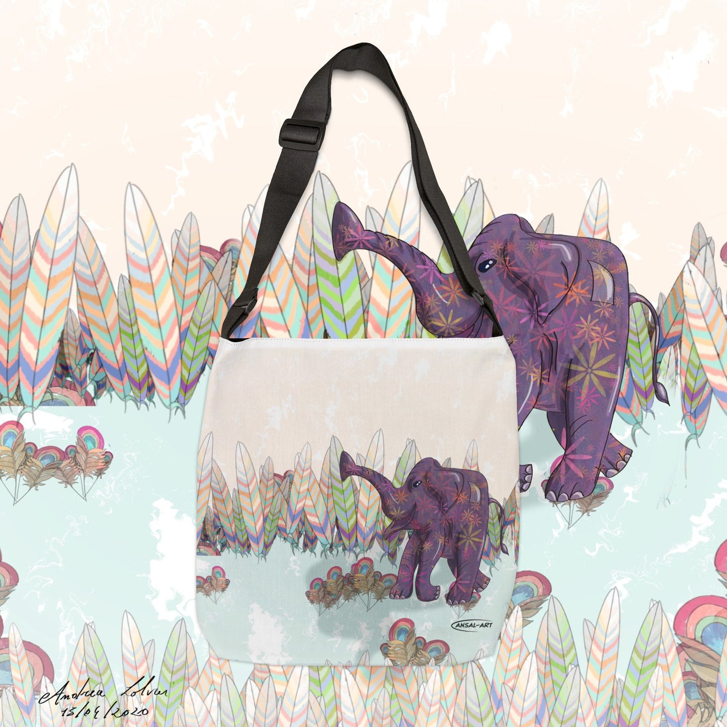 Elephant pop - Adjustable Tote Bag (AOP)