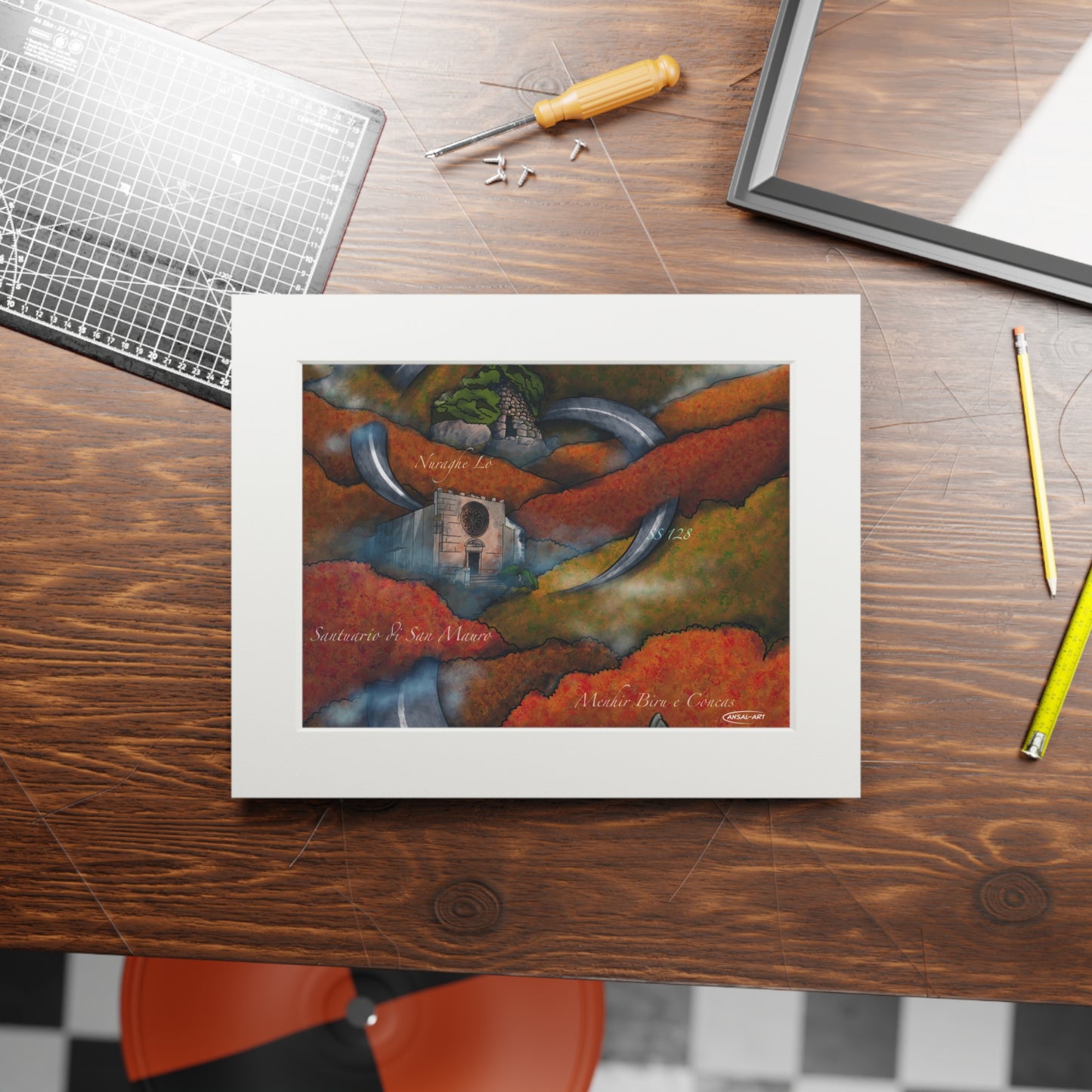 Sorgono, Fine Art Prints (Passepartout Paper Frame)