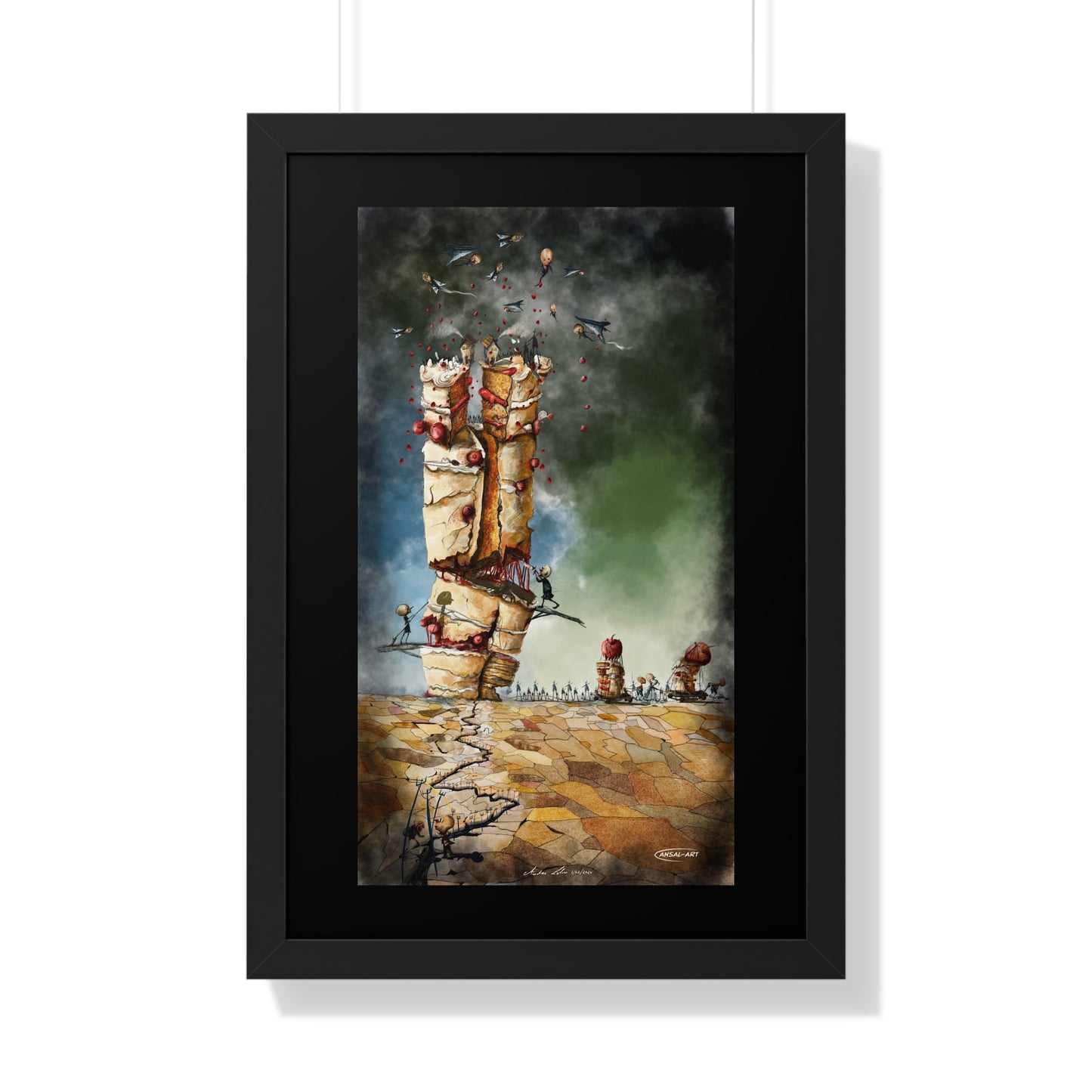 Framed Vertical Poster- guerra e mangia