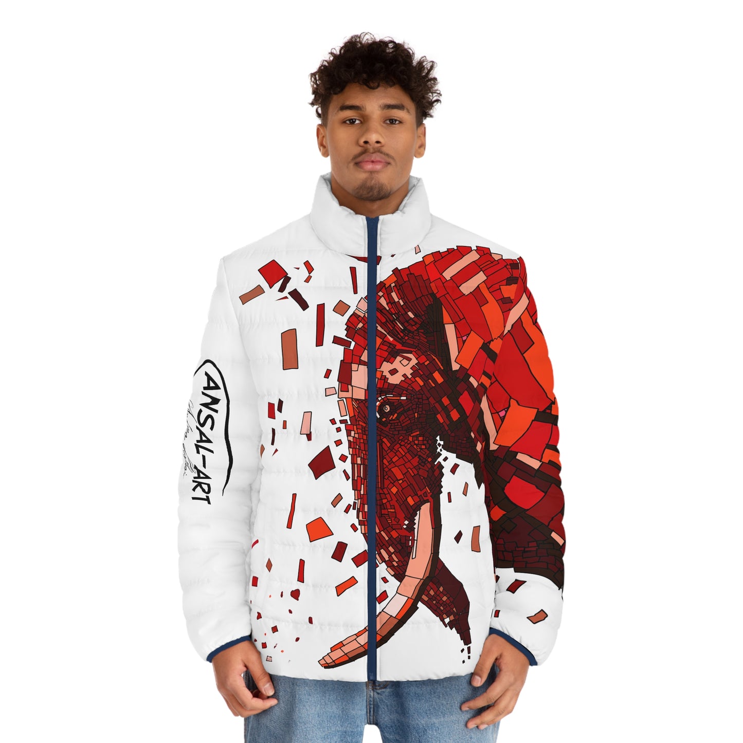 Eefante-Colorful Men's Puffer Jacket, AOP Jacket for Adventurers, Artistic Winter Coat, Unique Gift for Art Lovers, Trendy Outerwear for Every [...]