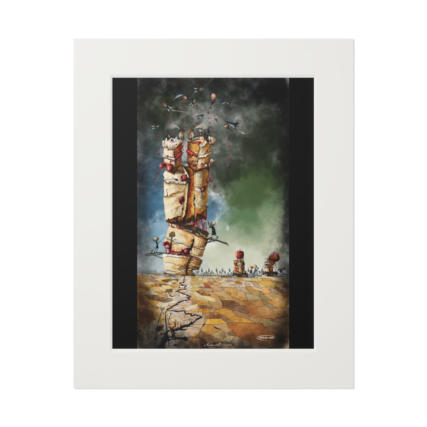 Guerra e mangia Fine Art Prints (Passepartout Paper Frame)-