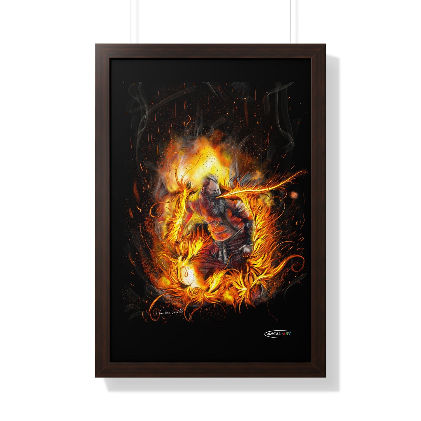 Framed Vertical Poster- mangiafuoco 2