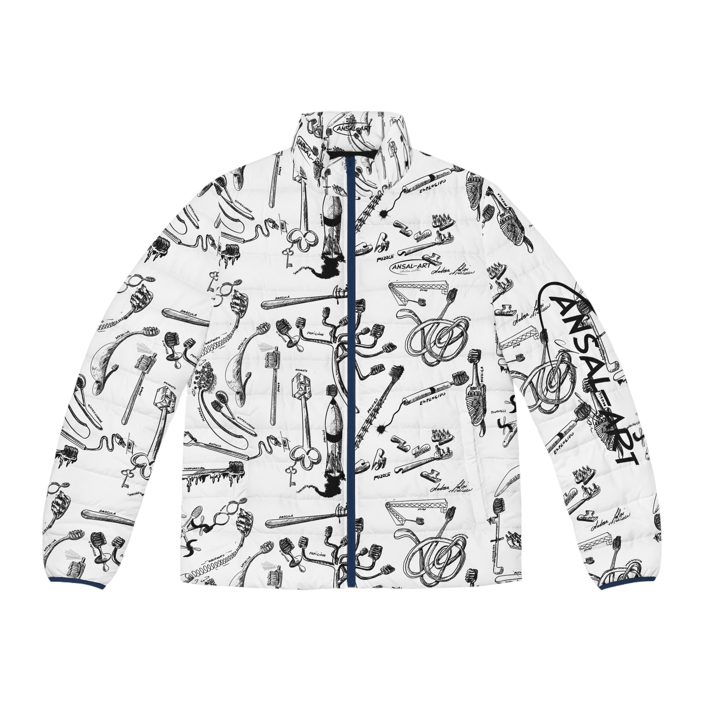 spazzolini-Colorful Men's Puffer Jacket, AOP Jacket for Adventurers, Artistic Winter Coat, Unique Gift for Art Lovers, Trendy Outerwear for Every [...]