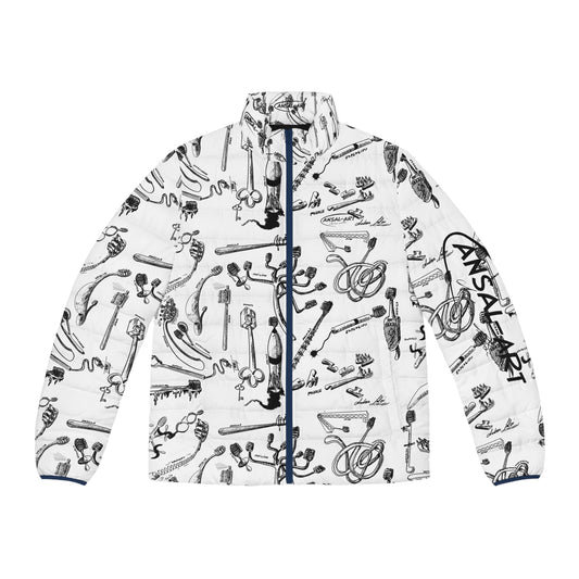 spazzolini-Colorful Men's Puffer Jacket, AOP Jacket for Adventurers, Artistic Winter Coat, Unique Gift for Art Lovers, Trendy Outerwear for Every [...]