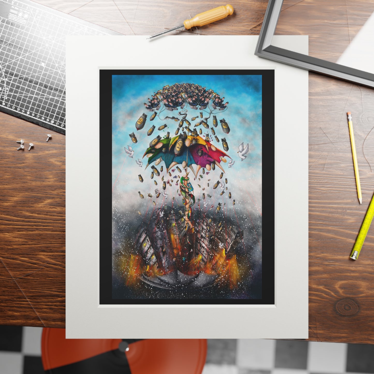 War, Fine Art Prints (Passepartout Paper Frame)