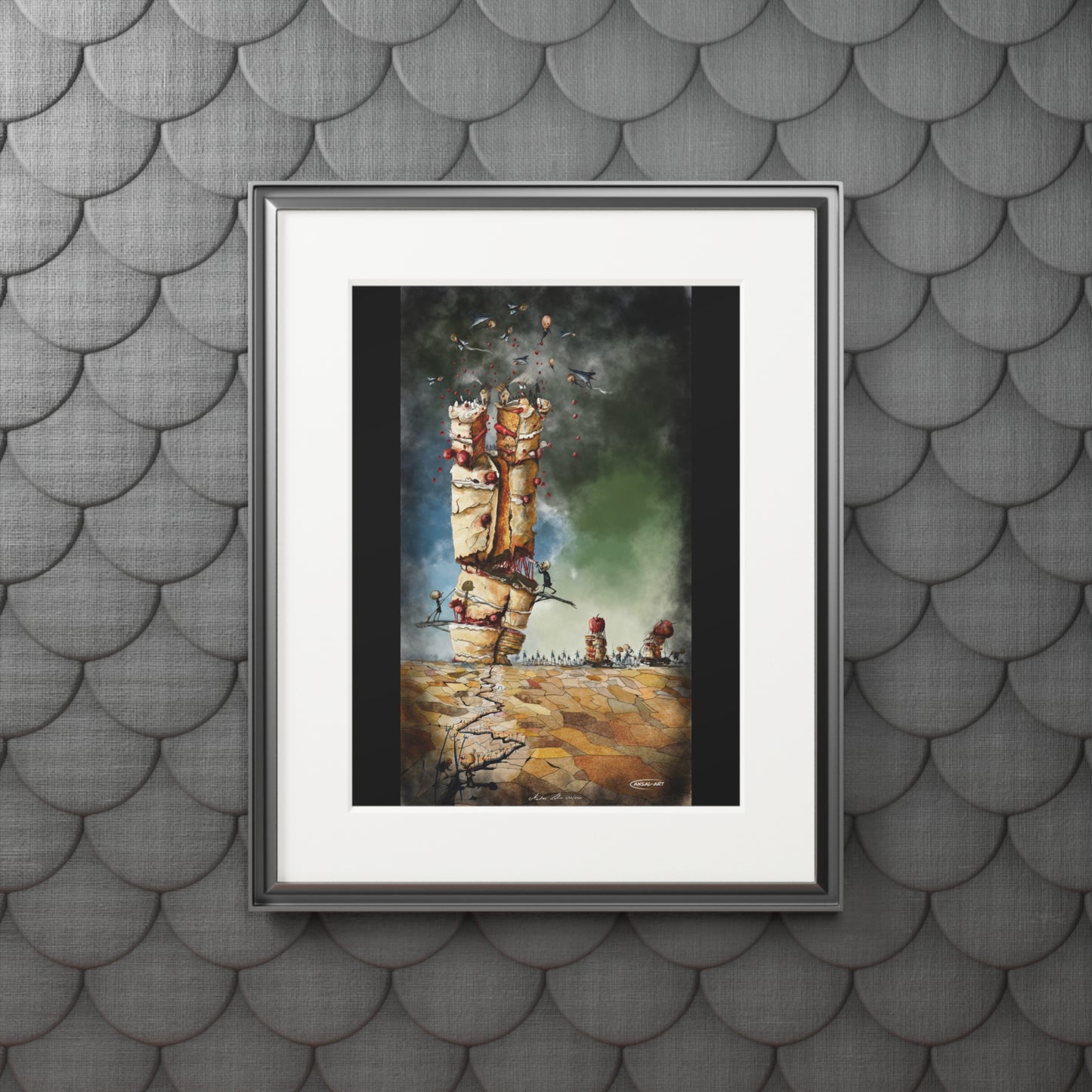 Guerra e mangia Fine Art Prints (Passepartout Paper Frame)-