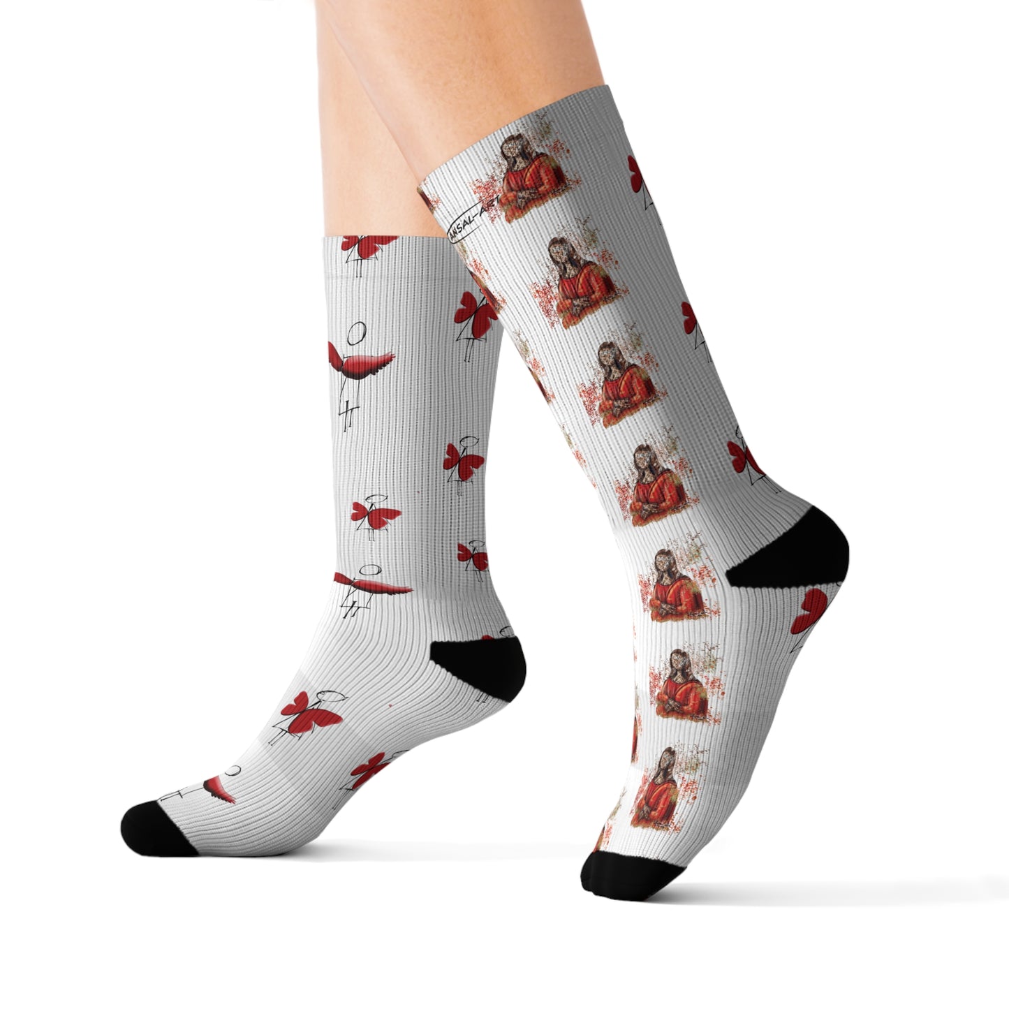 gioconda scomposta-Sublimation Socks