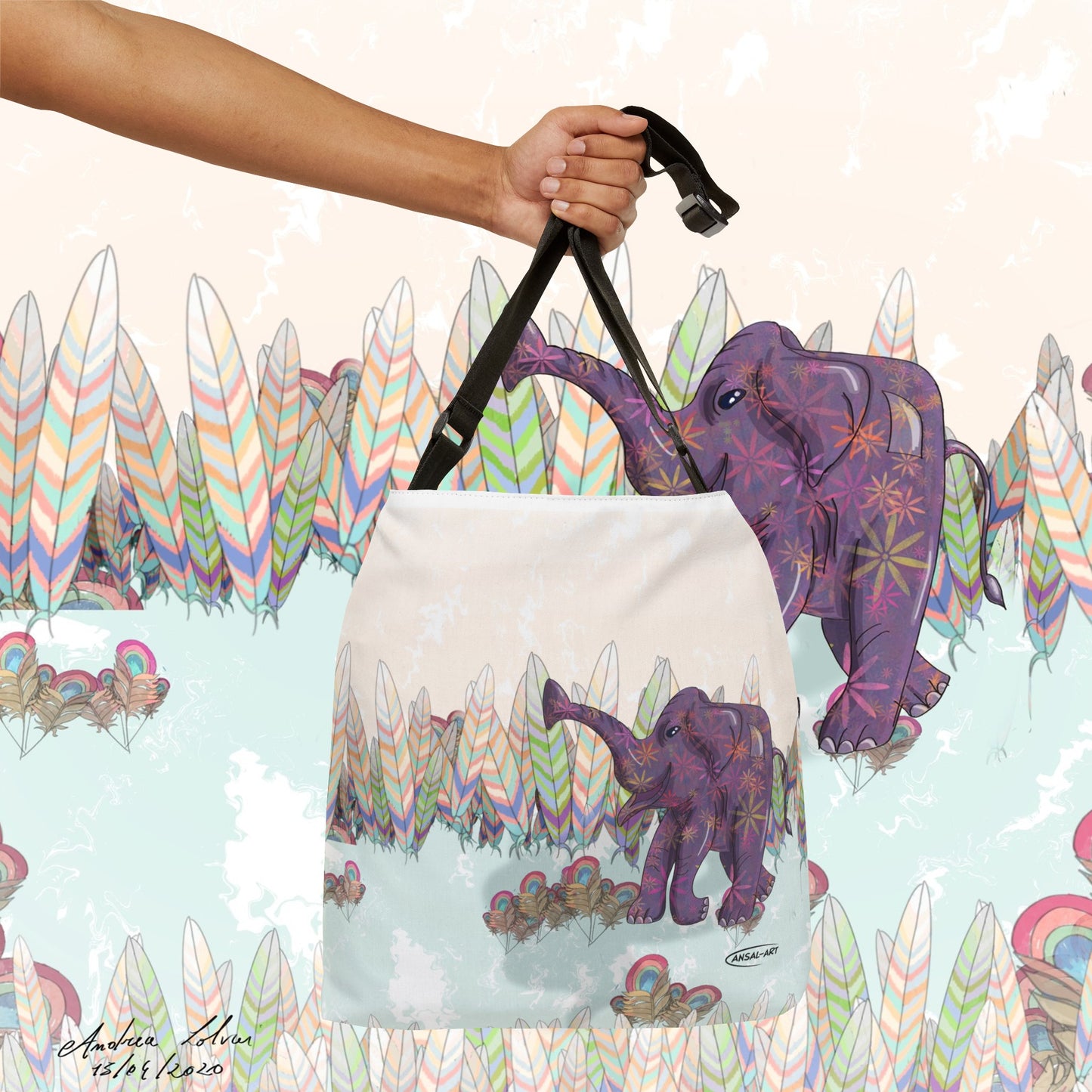 Elephant pop - Adjustable Tote Bag (AOP)