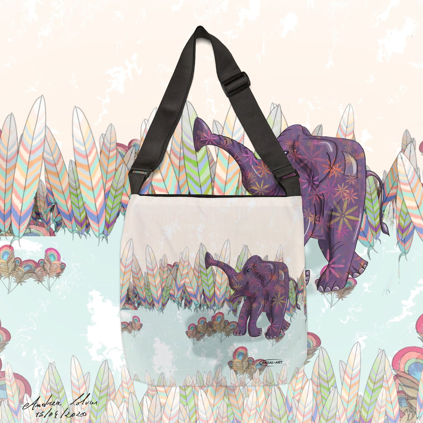 Elephant pop - Adjustable Tote Bag (AOP)