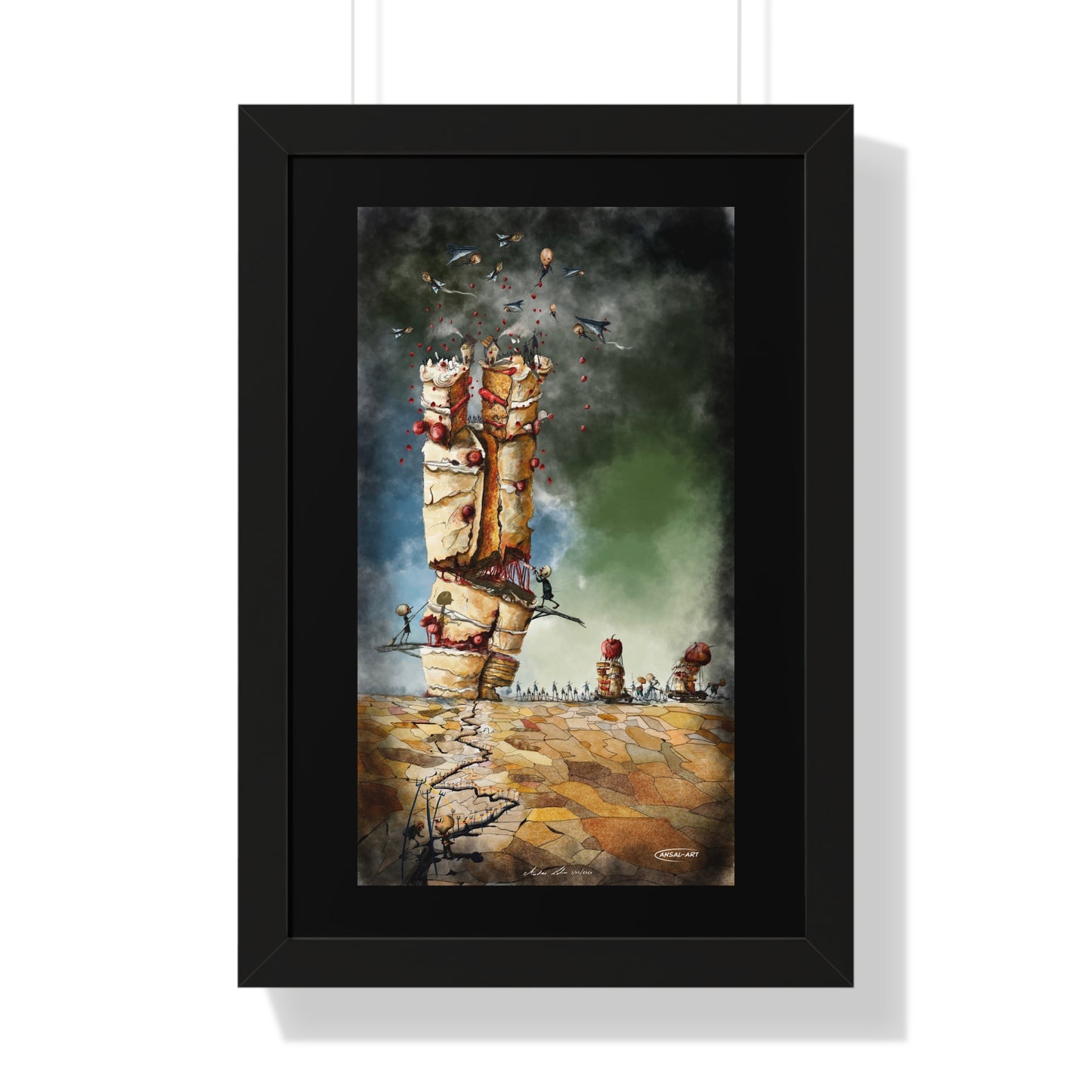 Framed Vertical Poster- guerra e mangia