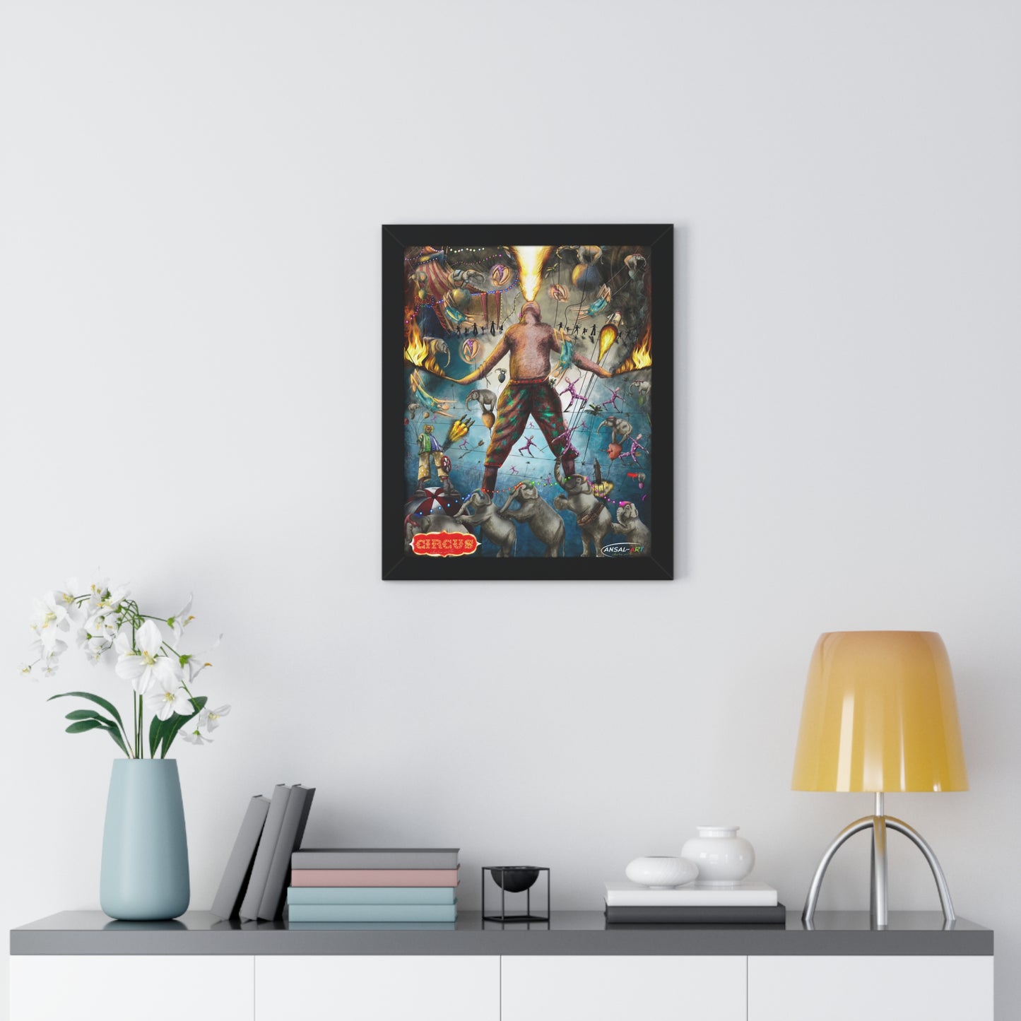 Framed Vertical Poster- mangiafuoco