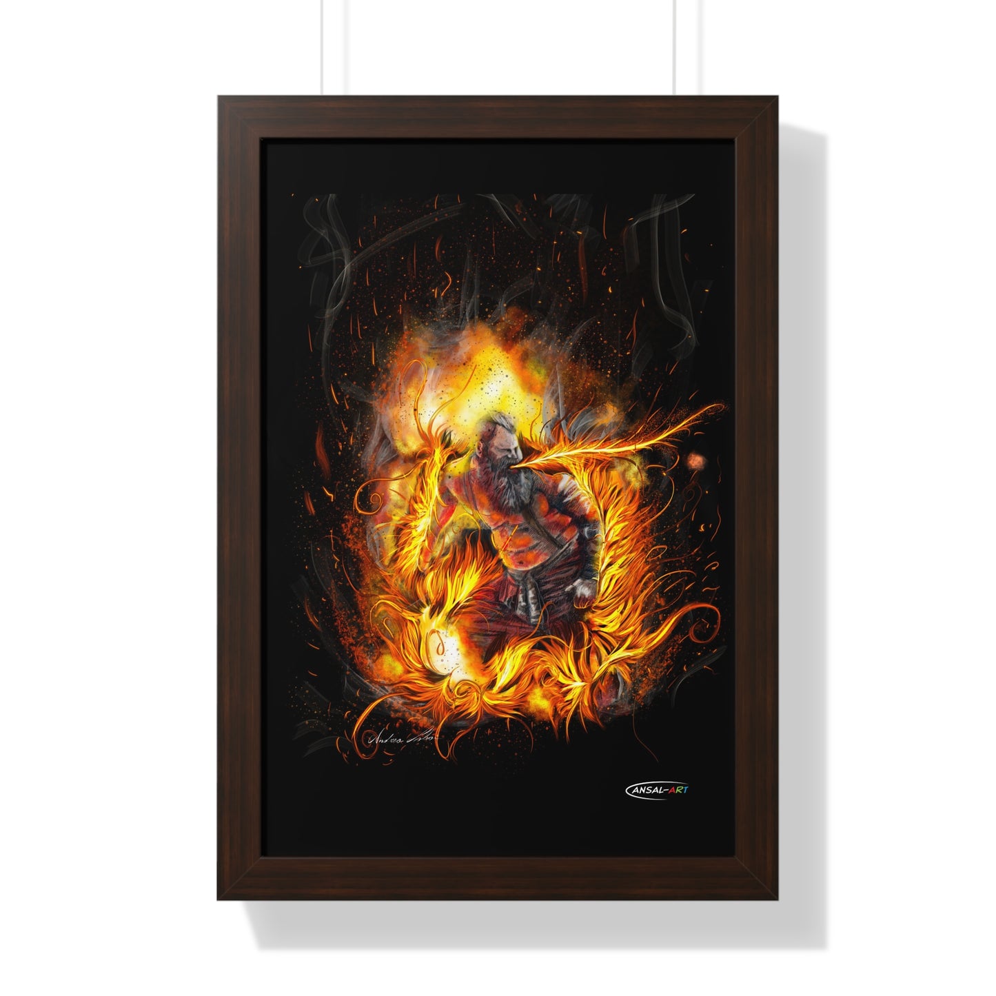 Framed Vertical Poster- mangiafuoco 2