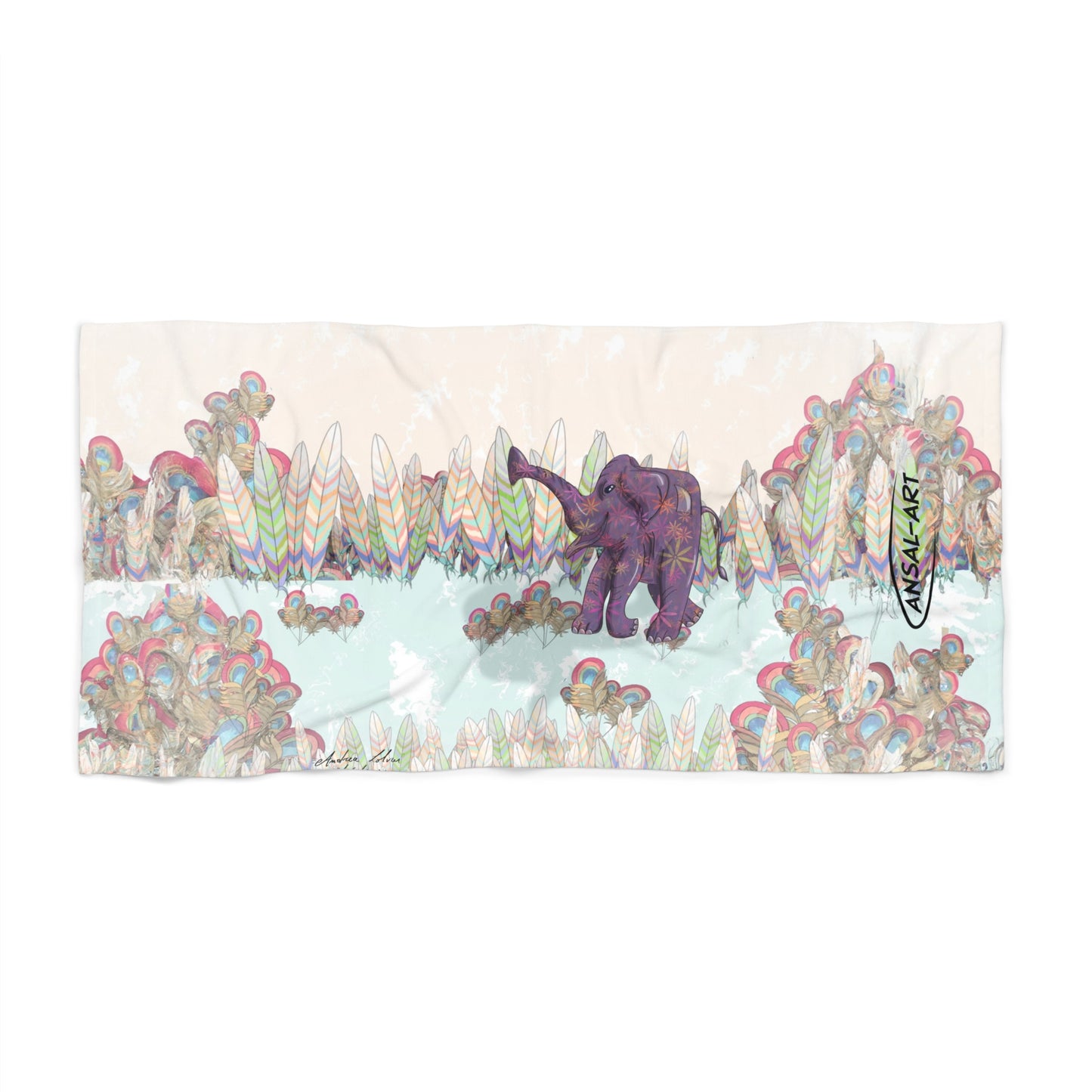 Elephant pop - Beach Towel