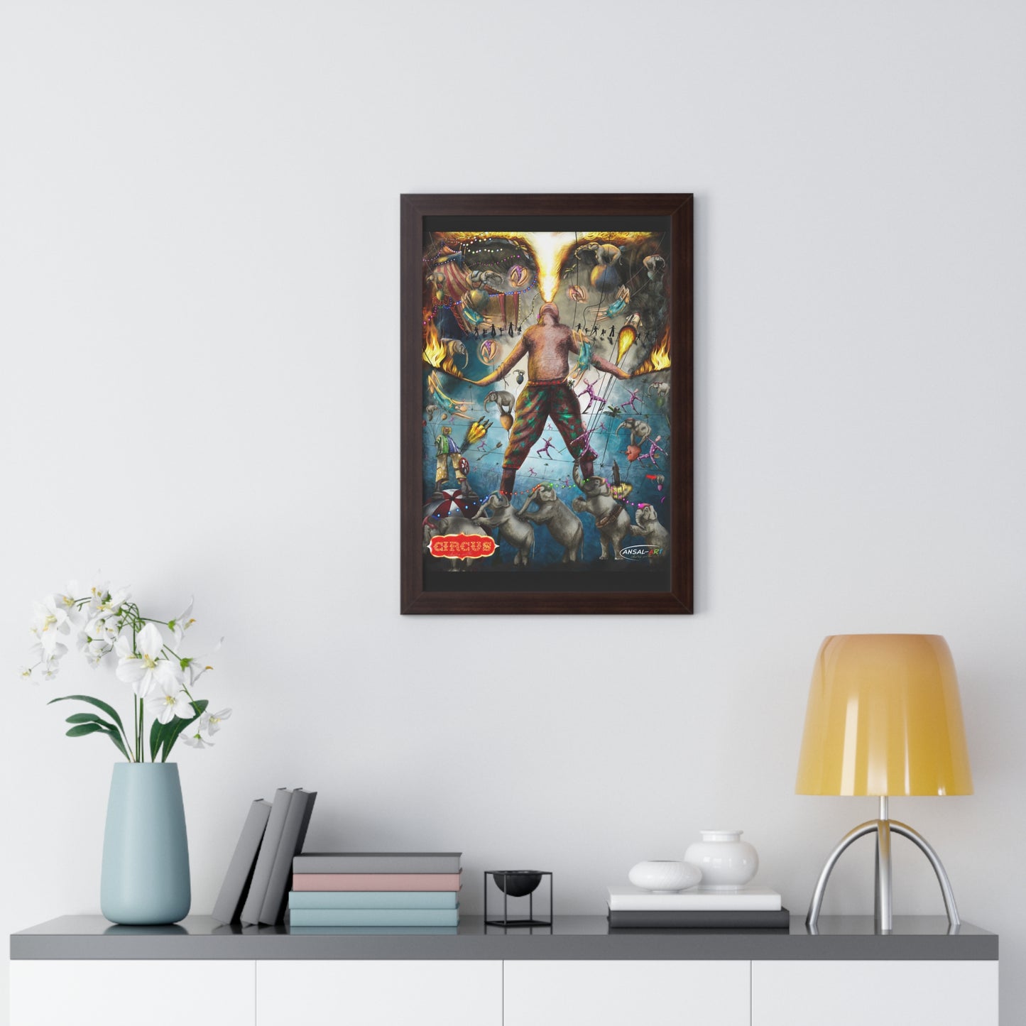 Framed Vertical Poster- mangiafuoco