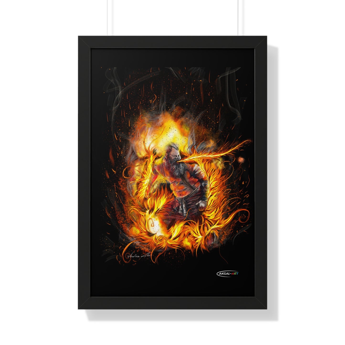 Framed Vertical Poster- mangiafuoco 2