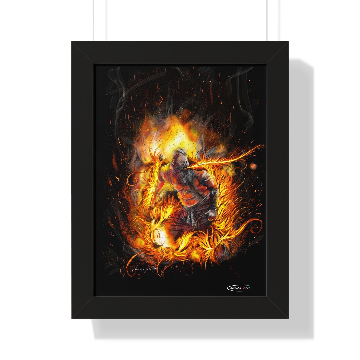 Framed Vertical Poster- mangiafuoco 2