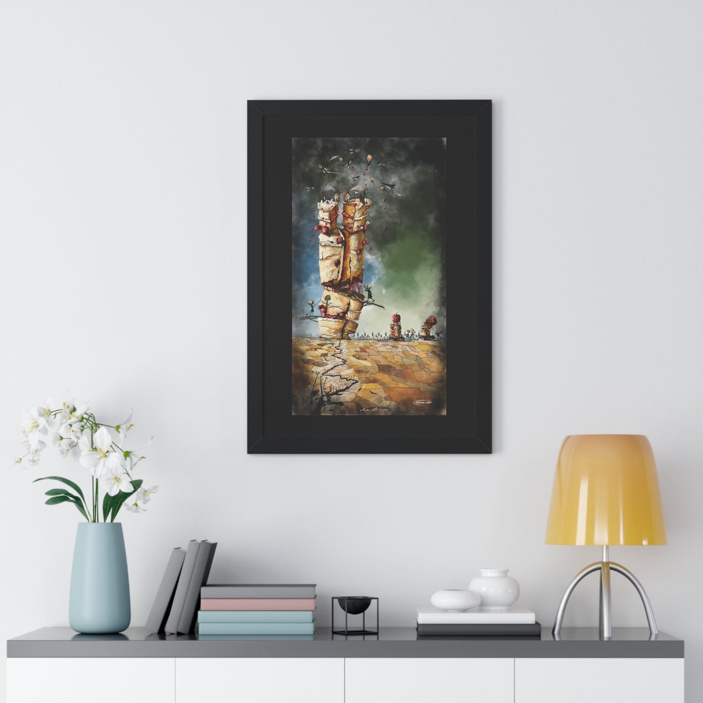 Framed Vertical Poster- guerra e mangia