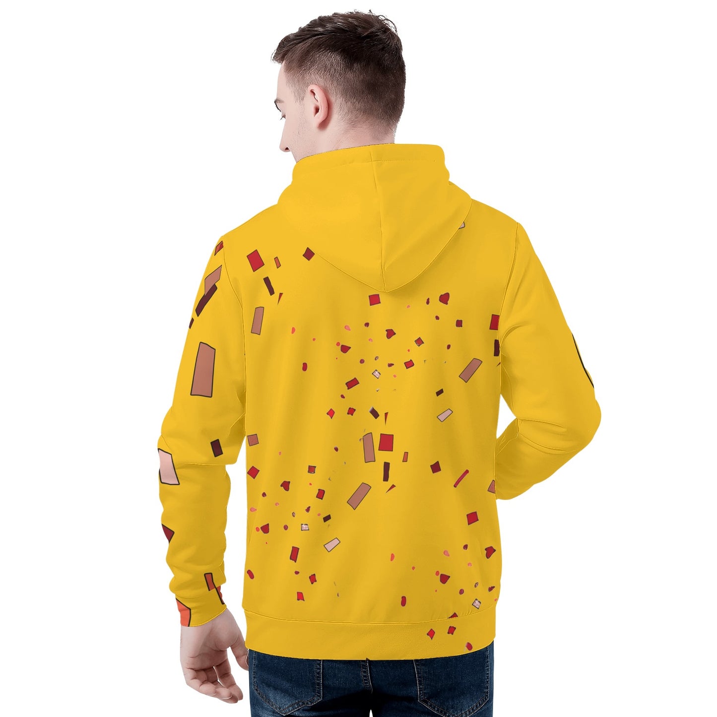 elefante yellow pop custom Mens All Over Print Warm Velvets Pair Of Hoodie