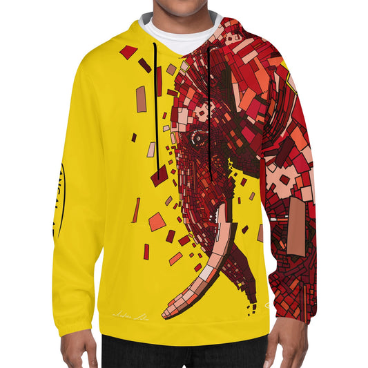 felpa 3 gialla pop custom Mens Lightweight All Over Print Hoodie