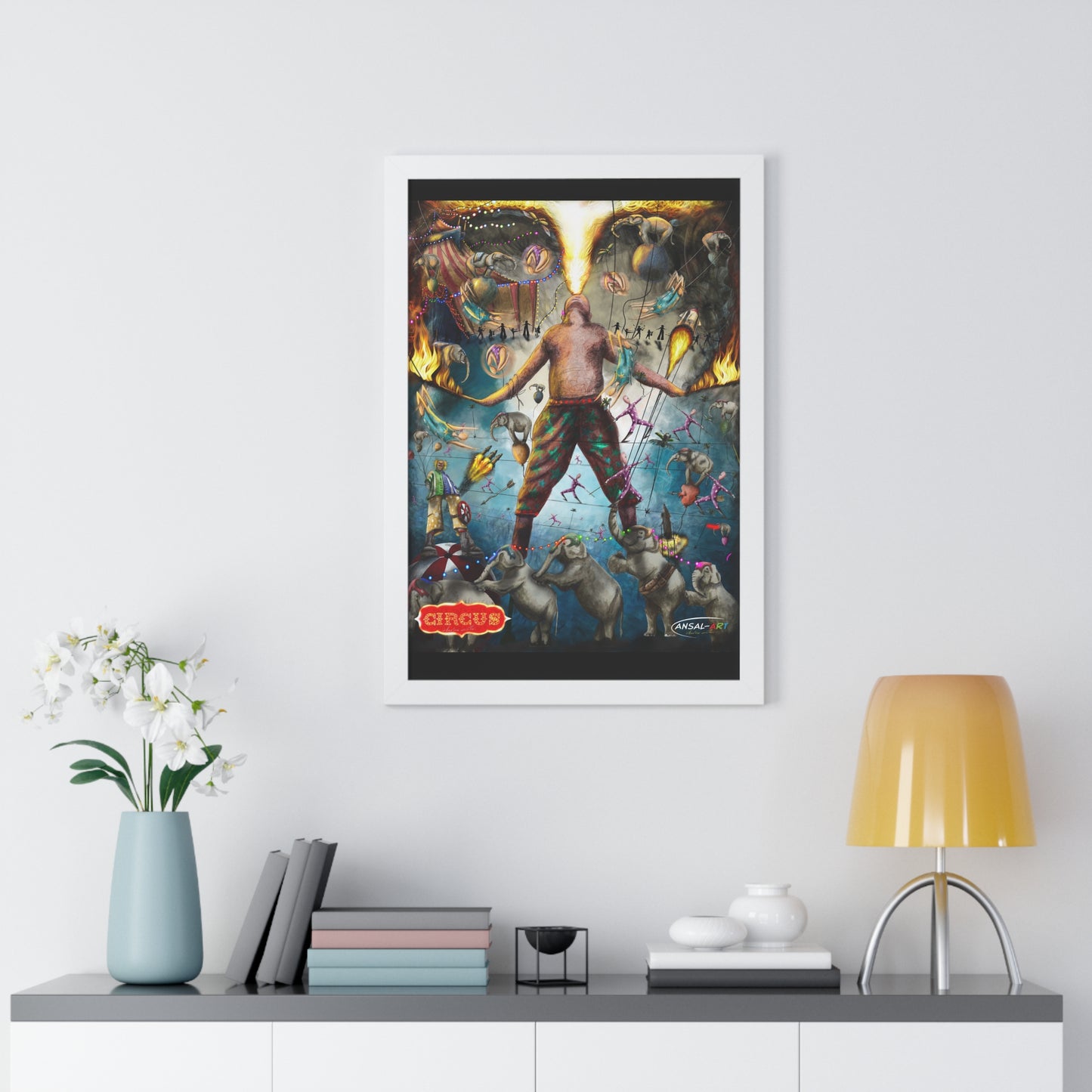 Framed Vertical Poster- mangiafuoco