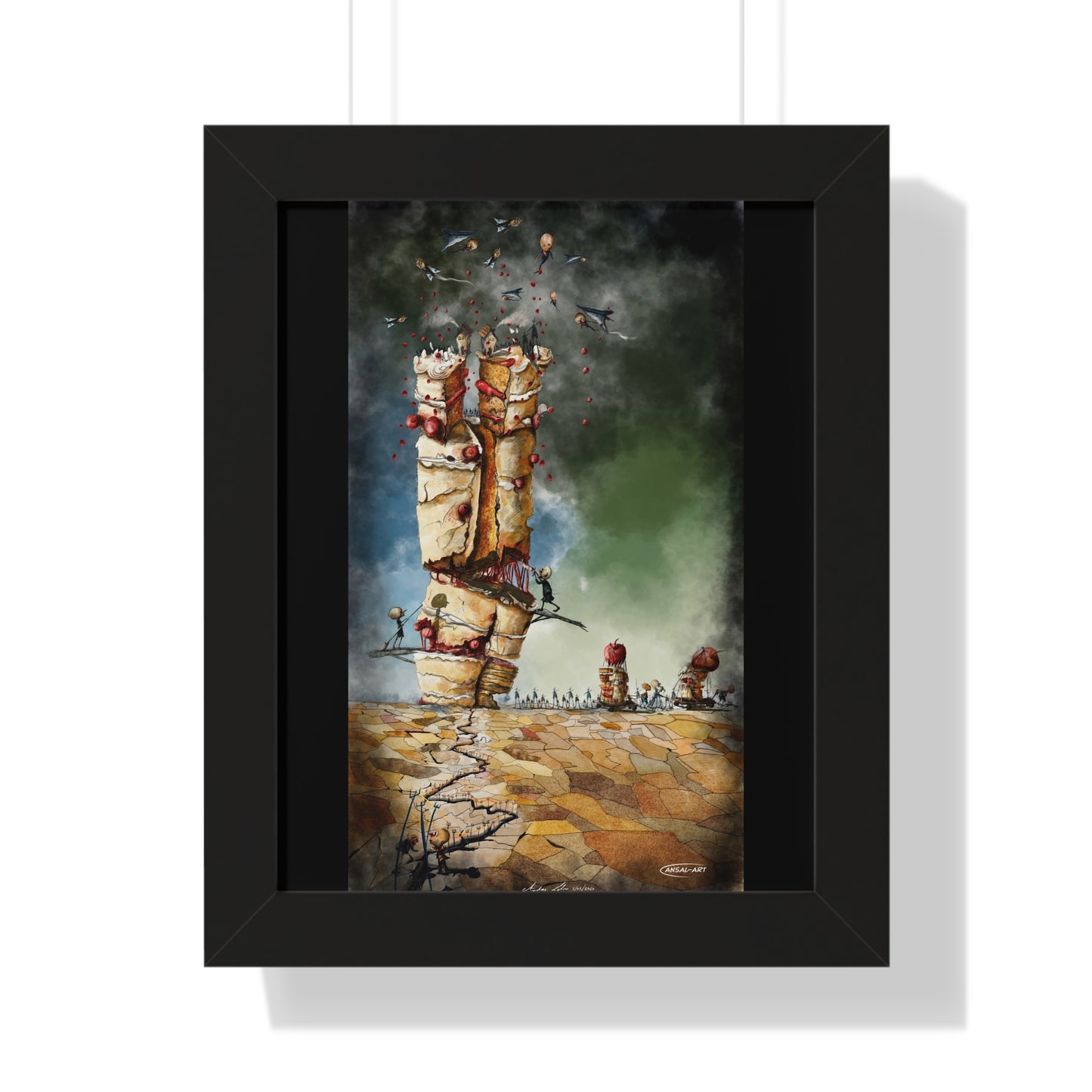 Framed Vertical Poster- guerra e mangia