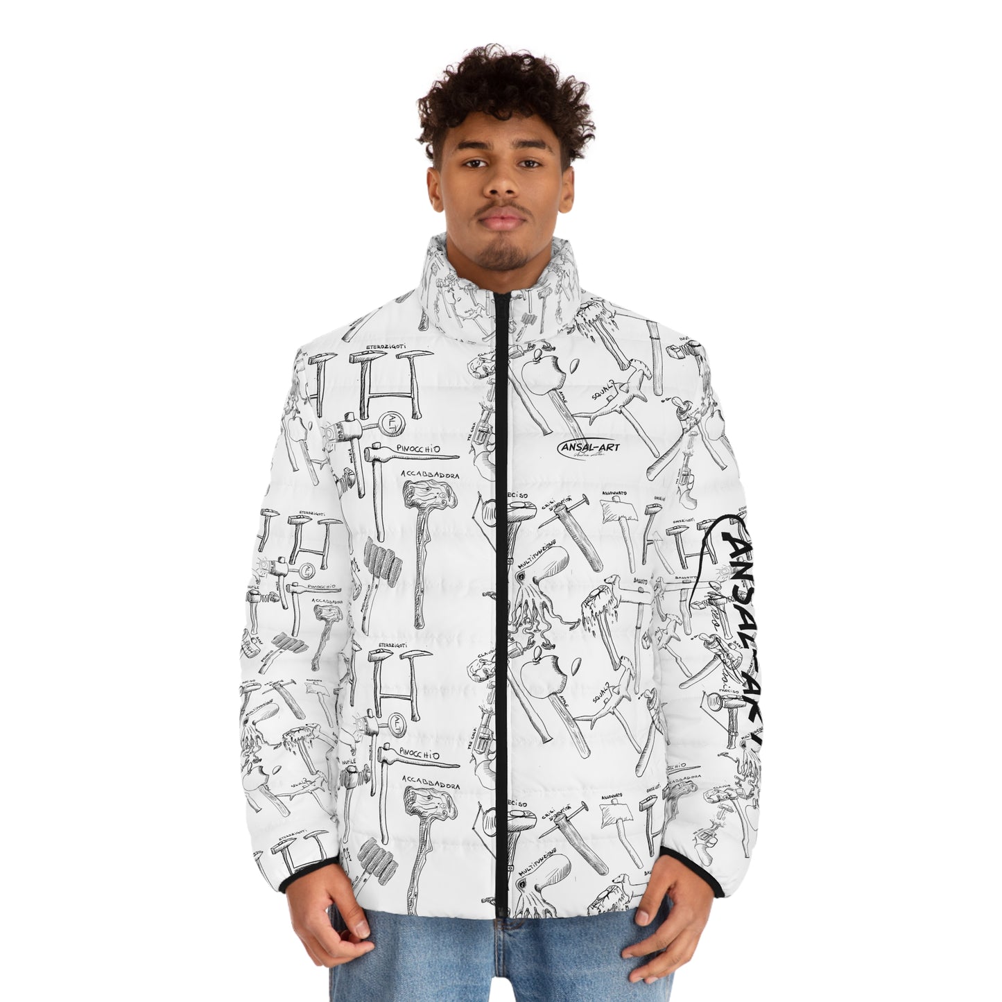 martelli-Colorful Men's Puffer Jacket, AOP Jacket for Adventurers, Artistic Winter Coat, Unique Gift for Art Lovers, Trendy Outerwear for Every [...]