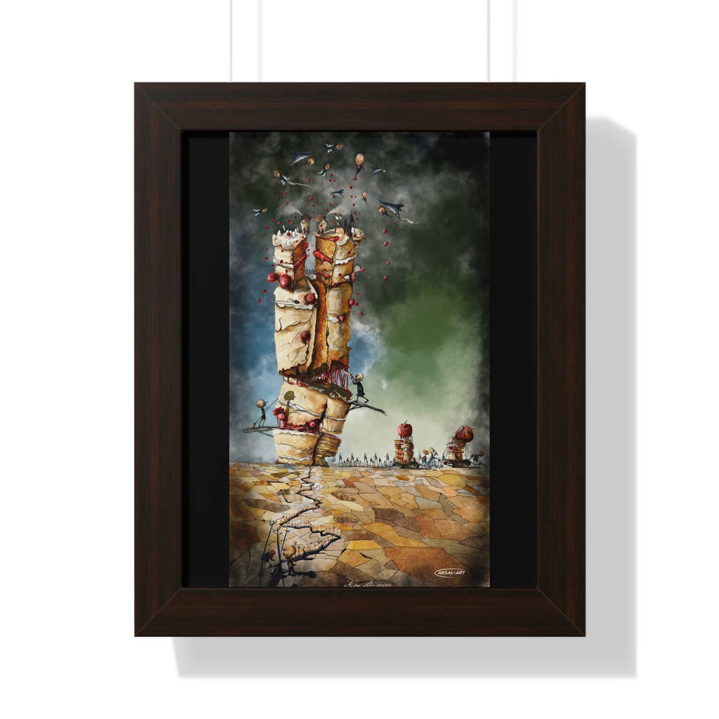 Framed Vertical Poster- guerra e mangia