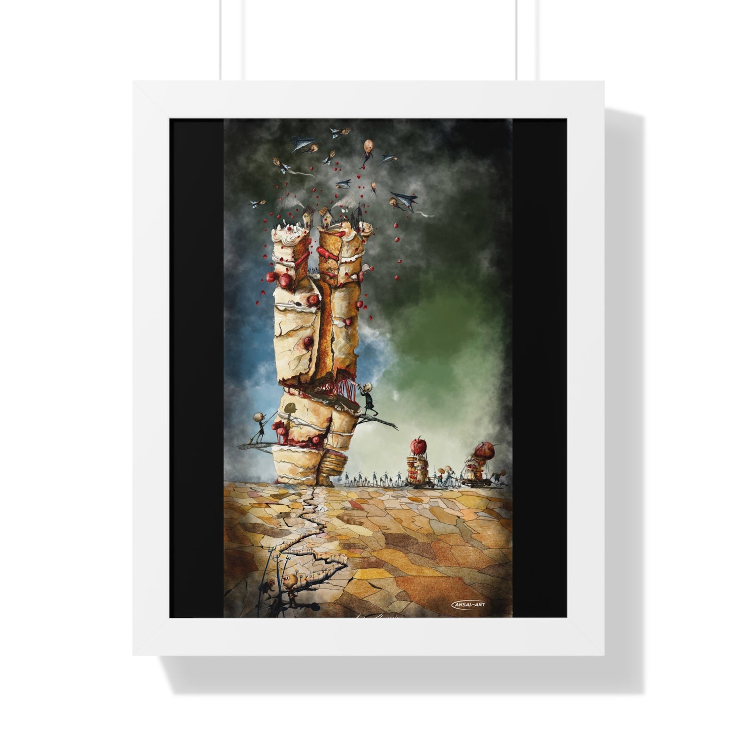 Framed Vertical Poster- guerra e mangia