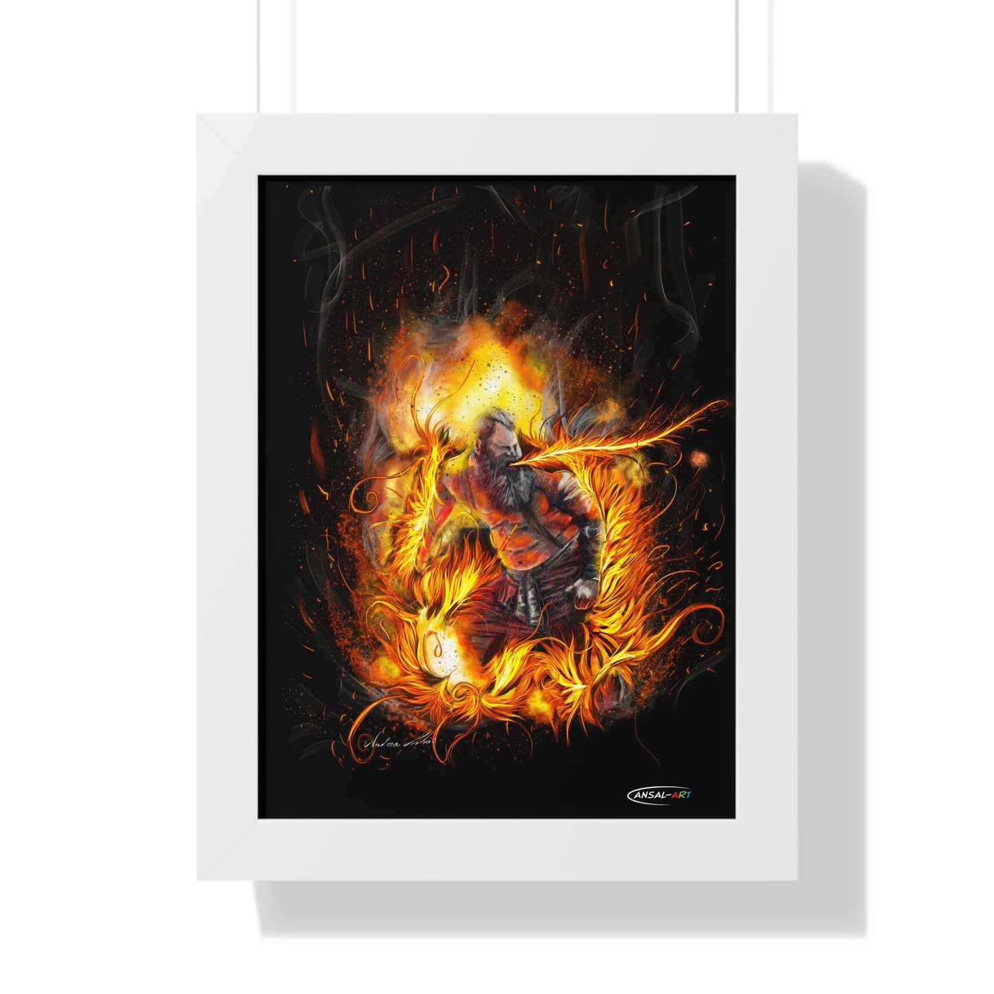 Framed Vertical Poster- mangiafuoco 2