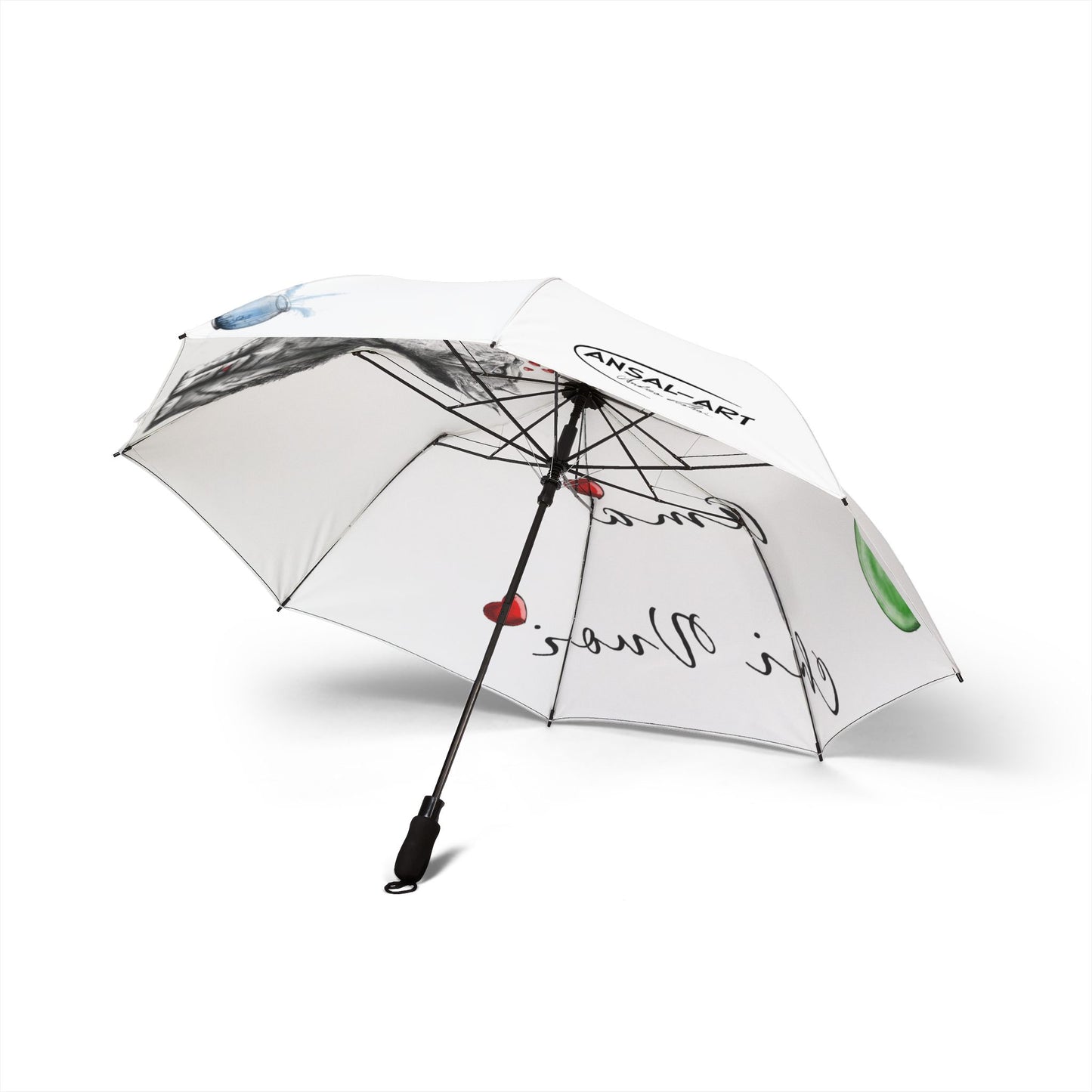 gatto Romantic Alpaca Foldable Umbrella — "Ama Chi Vuoi" Heart Design