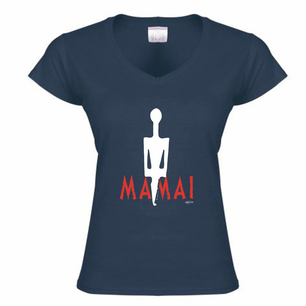 Scollo V -T-Shirt Donna MAMAI black