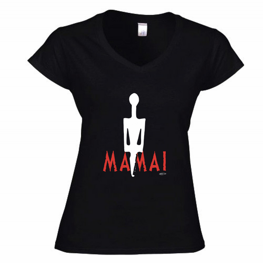 Scollo V -T-Shirt Donna MAMAI black